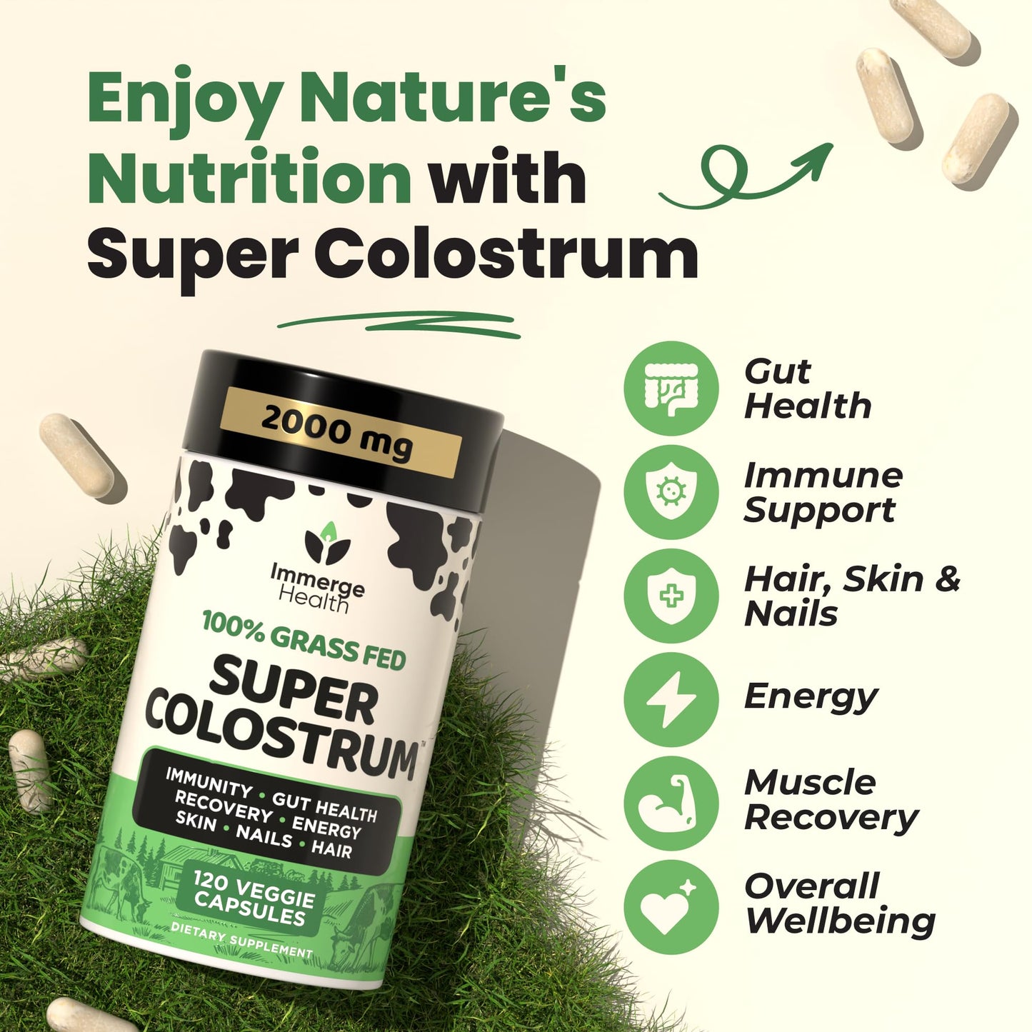 ImmergeHealth.com Super Colostrum Capsules, 120 Count