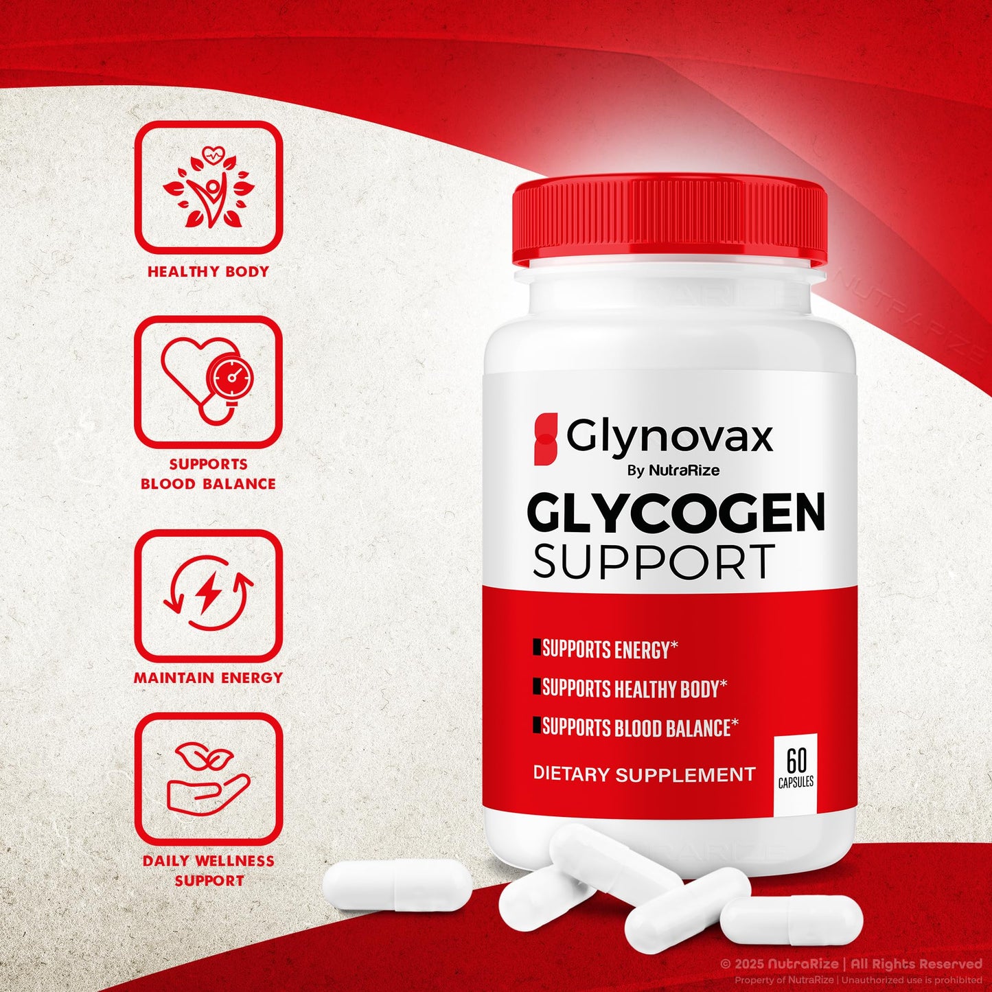 NutraRize Glynovax Glycogen Support Formula Capsules, 120 Capsules