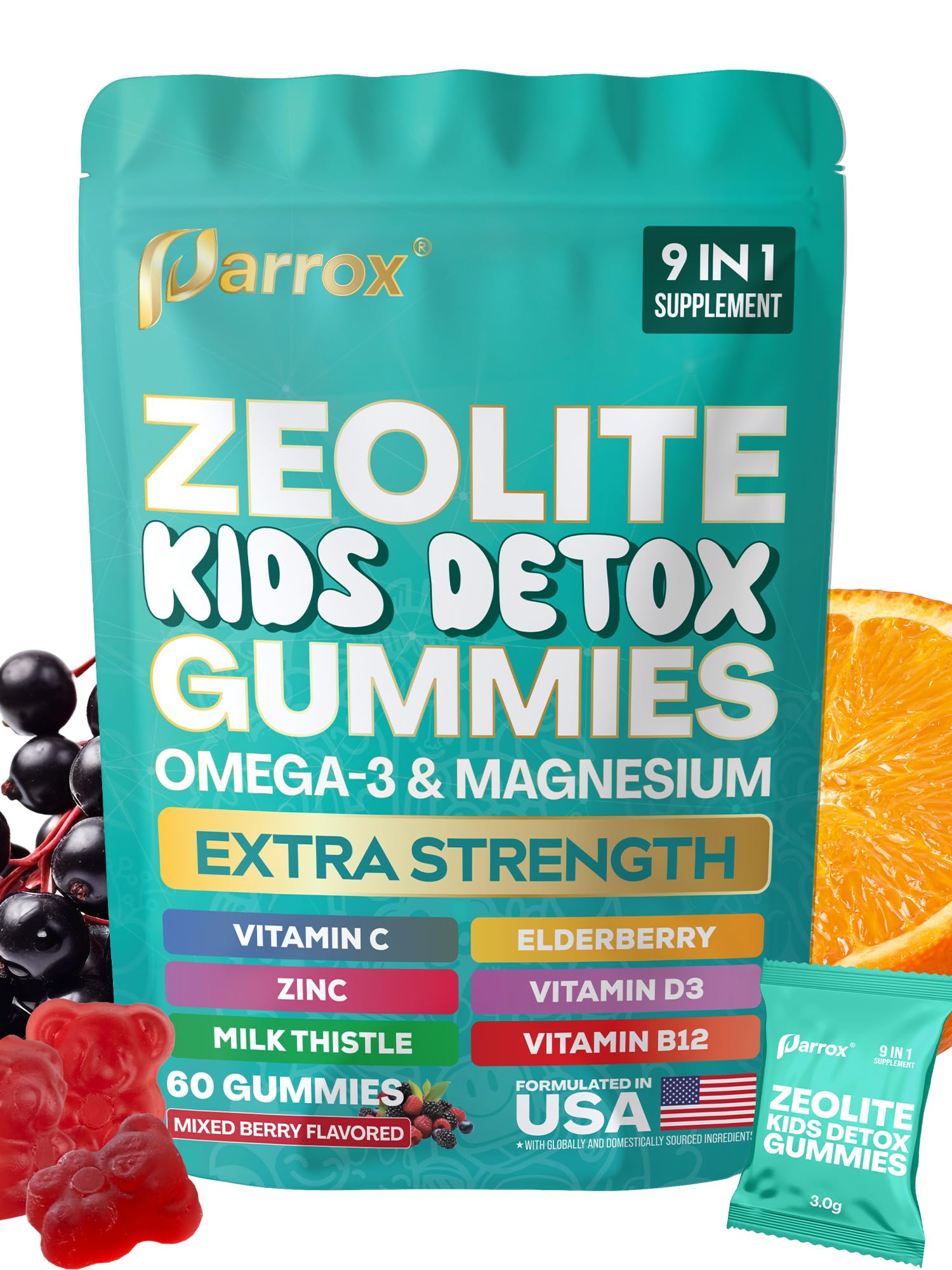 Parrox Zeolite Kids Gummies, 60 Gummies