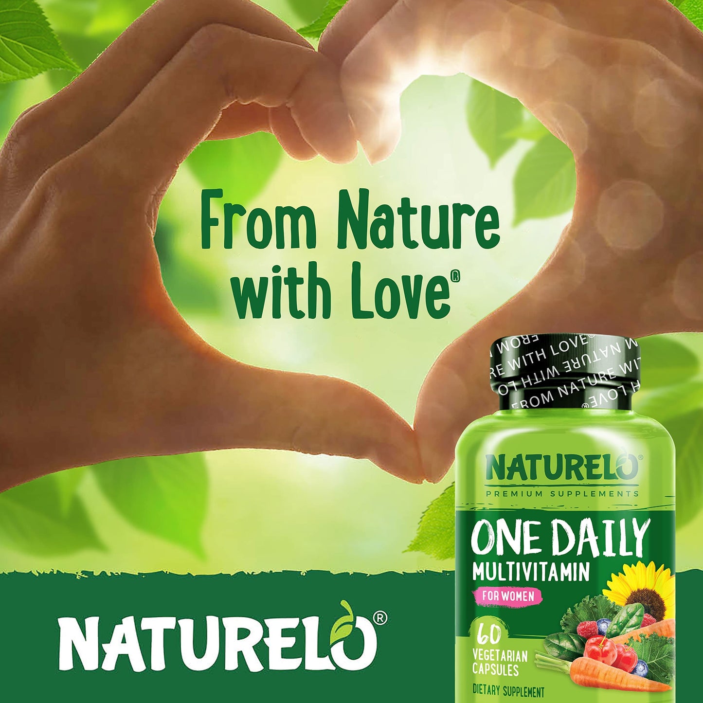NATURELO One Daily Multivitamin for Women with Vitamin B12, Capsule, 60 Count