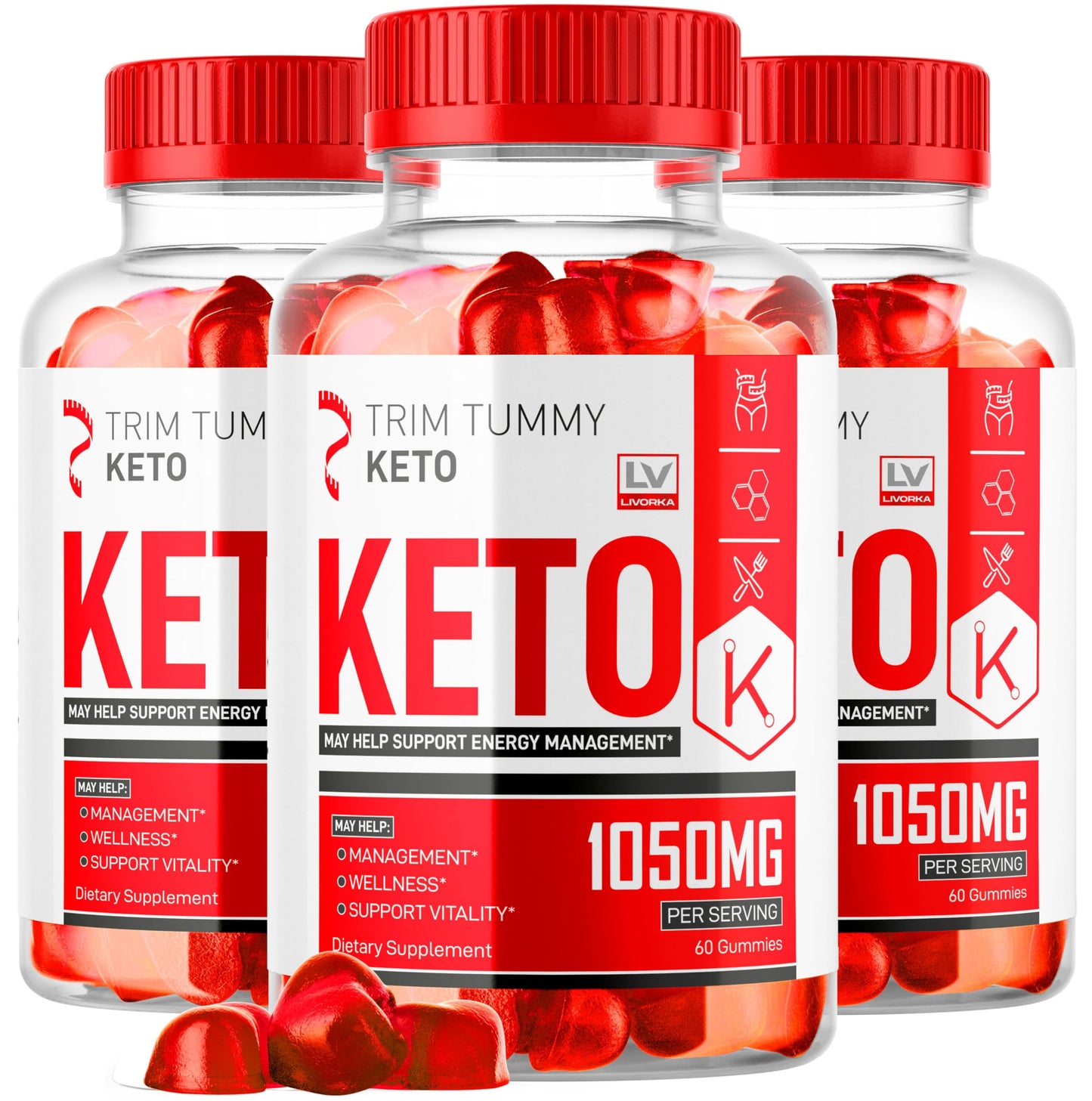 LIVORKA Trim Tummy Keto ACV Gummies 180 Gummies