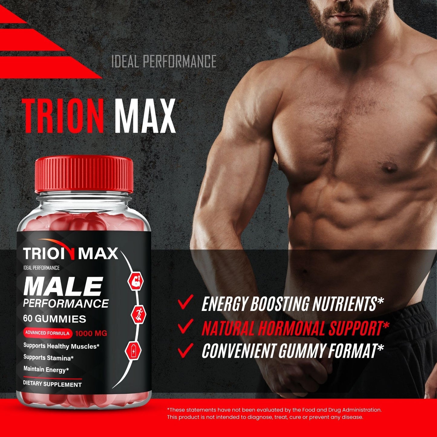 IDEAL PERFORMANCE Trion Max Gummies, 120 Gummies
