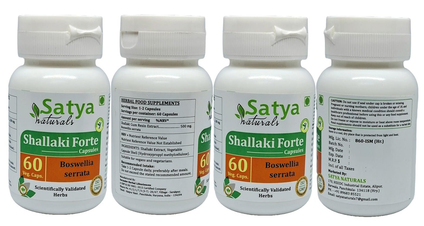 Satya Naturals Shallaki Forte 500 mg Capsules, 240 Count