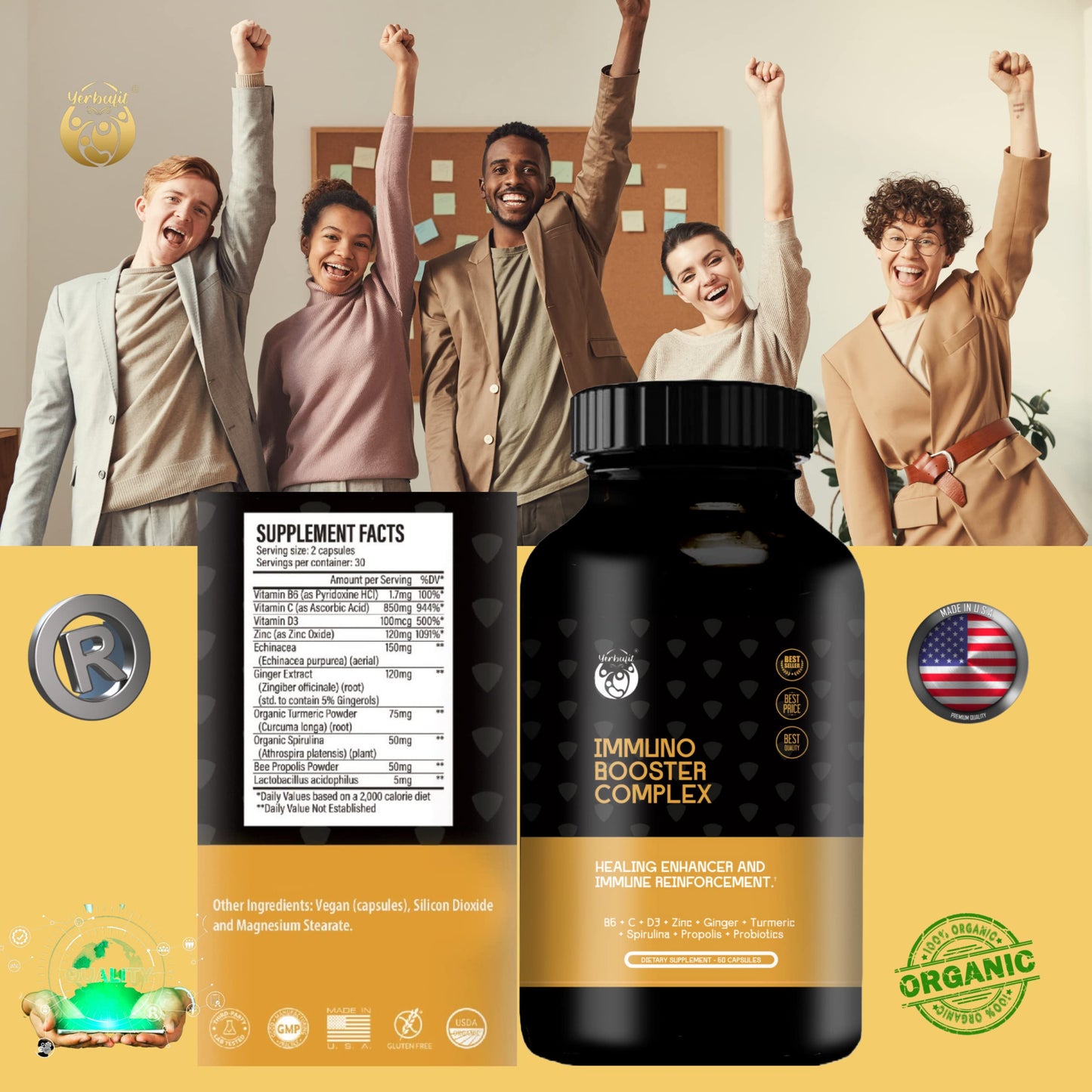 Yerbafit Immune Support 10-in-1 Multivitamin Capsule, 60 Capsules