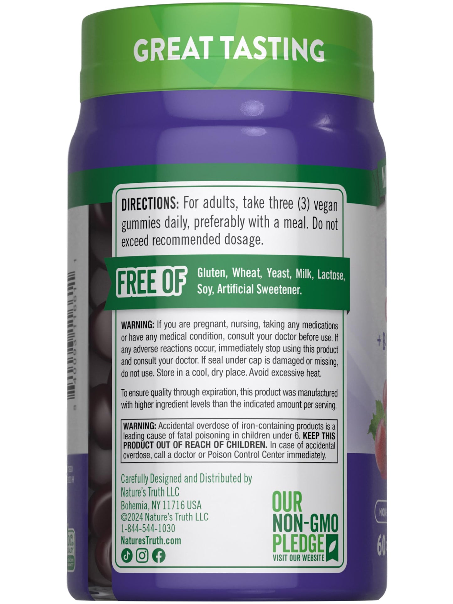 Nature's Truth Iron Gummies 60 Count