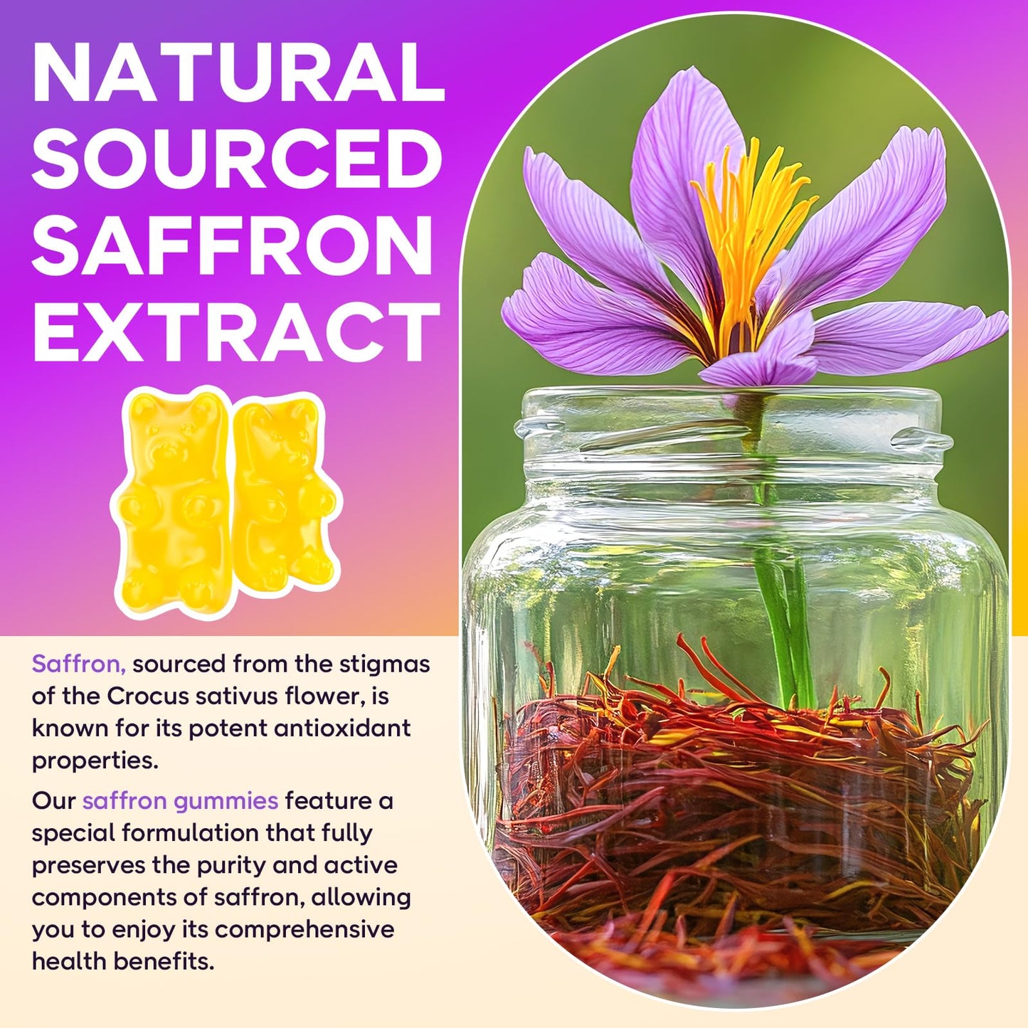 GrnLife Saffron Gummies, 60 Count