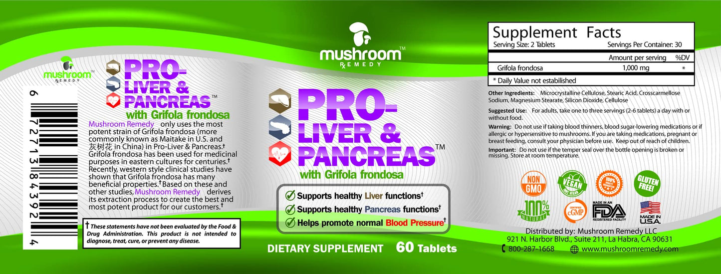 Mushroom Remedy PRO-Liver & Pancreas Tablet 60 Tablets