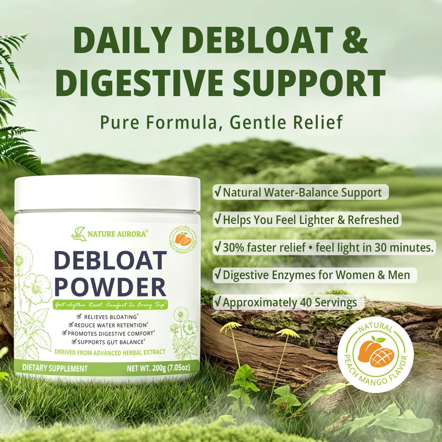 Nature Aurora Debloat Powder for Digestive Health, 7