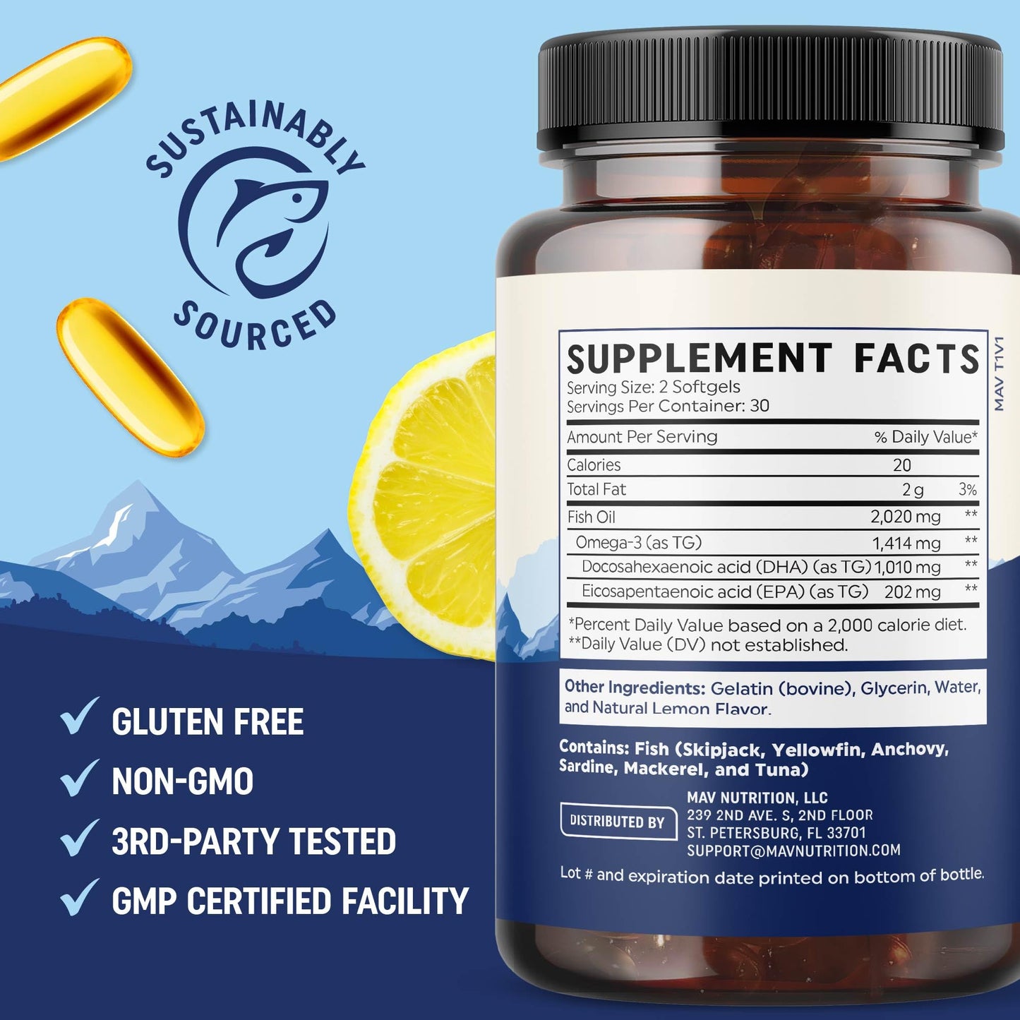 MAV NUTRITION DHA Ultra 1,010MG Softgels 60 Count