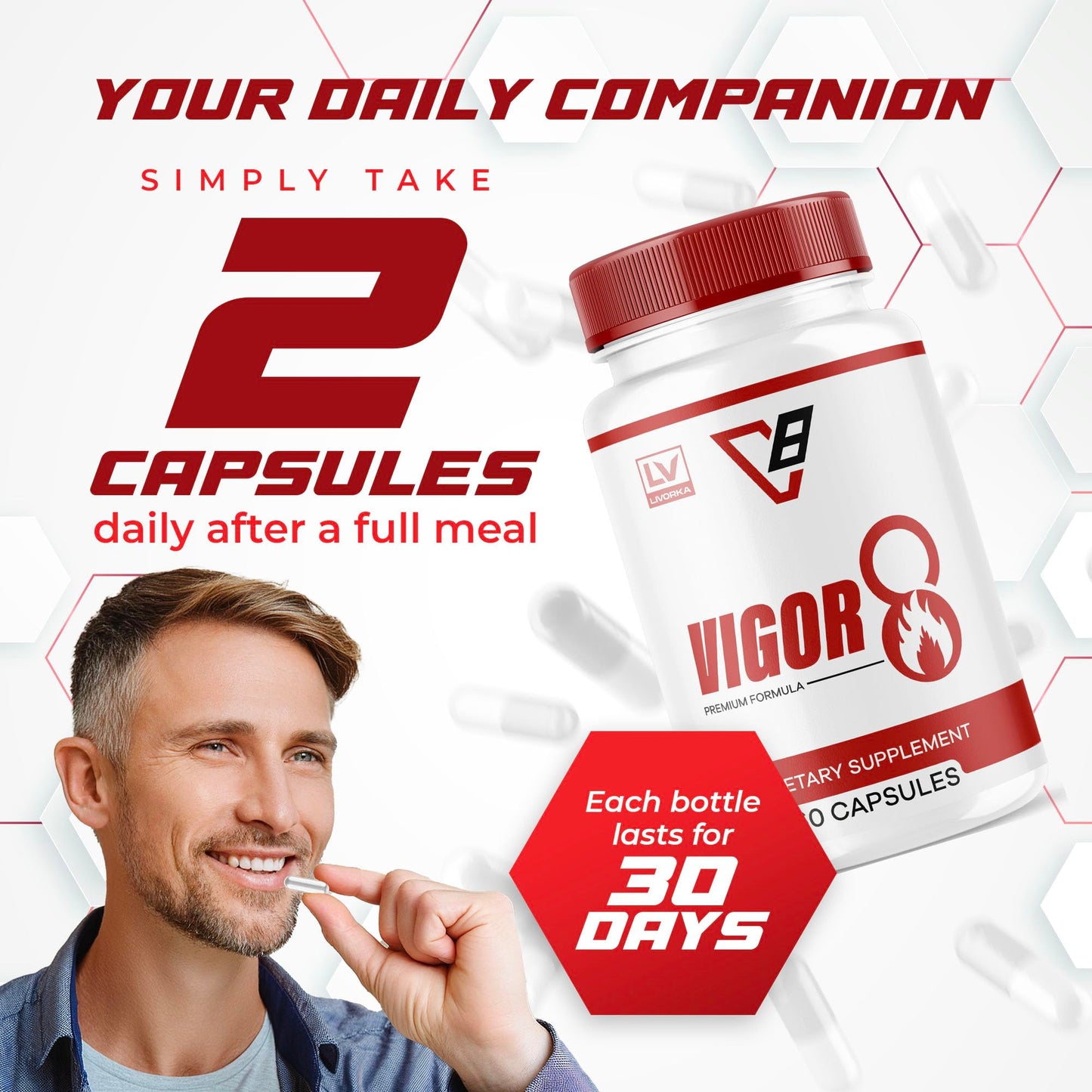LIVORKA Vigor 8 for Men Capsules, 300 Capsules