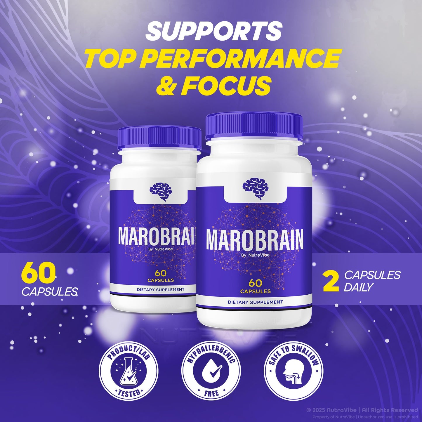 NutraVibe Marobrain Memory Supplement Capsule 120 Capsules