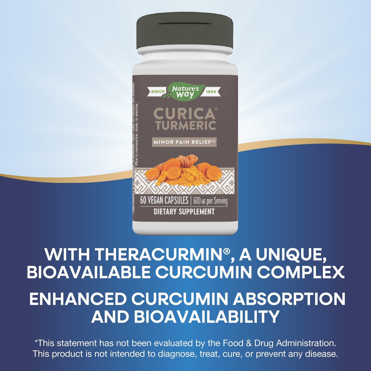 Nature's Way Curica Turmeric Bioavailable Curcumin Capsules 60 Capsules