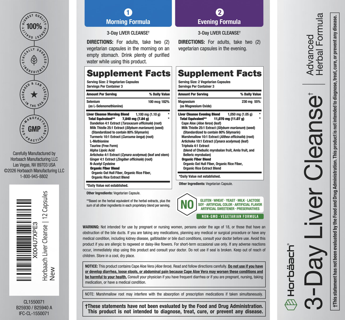 Horbäach 3-Day Liver Cleanse with Milk Thistle Capsules 12