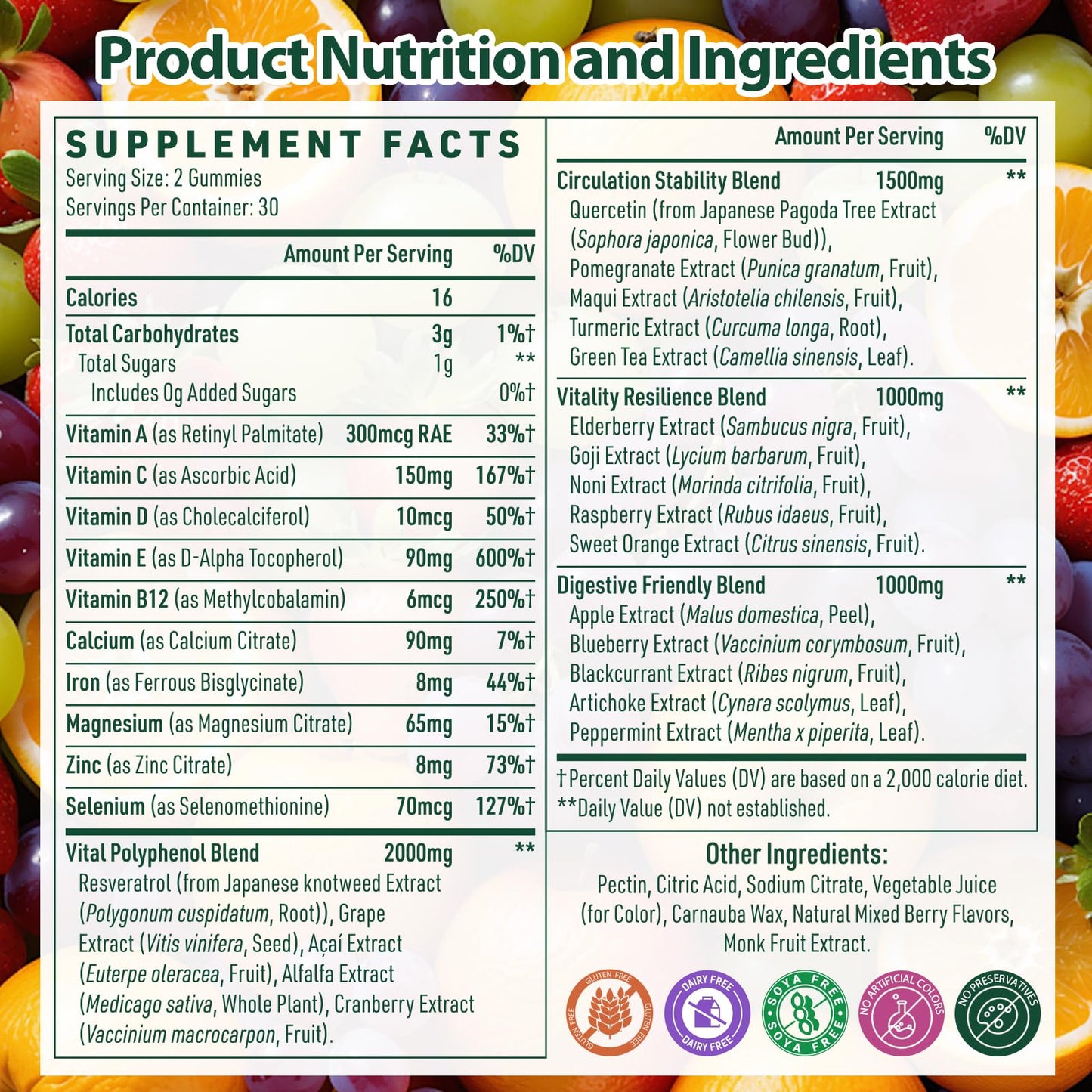 Nepeolithia Polyphenol Gummies, 60 Count