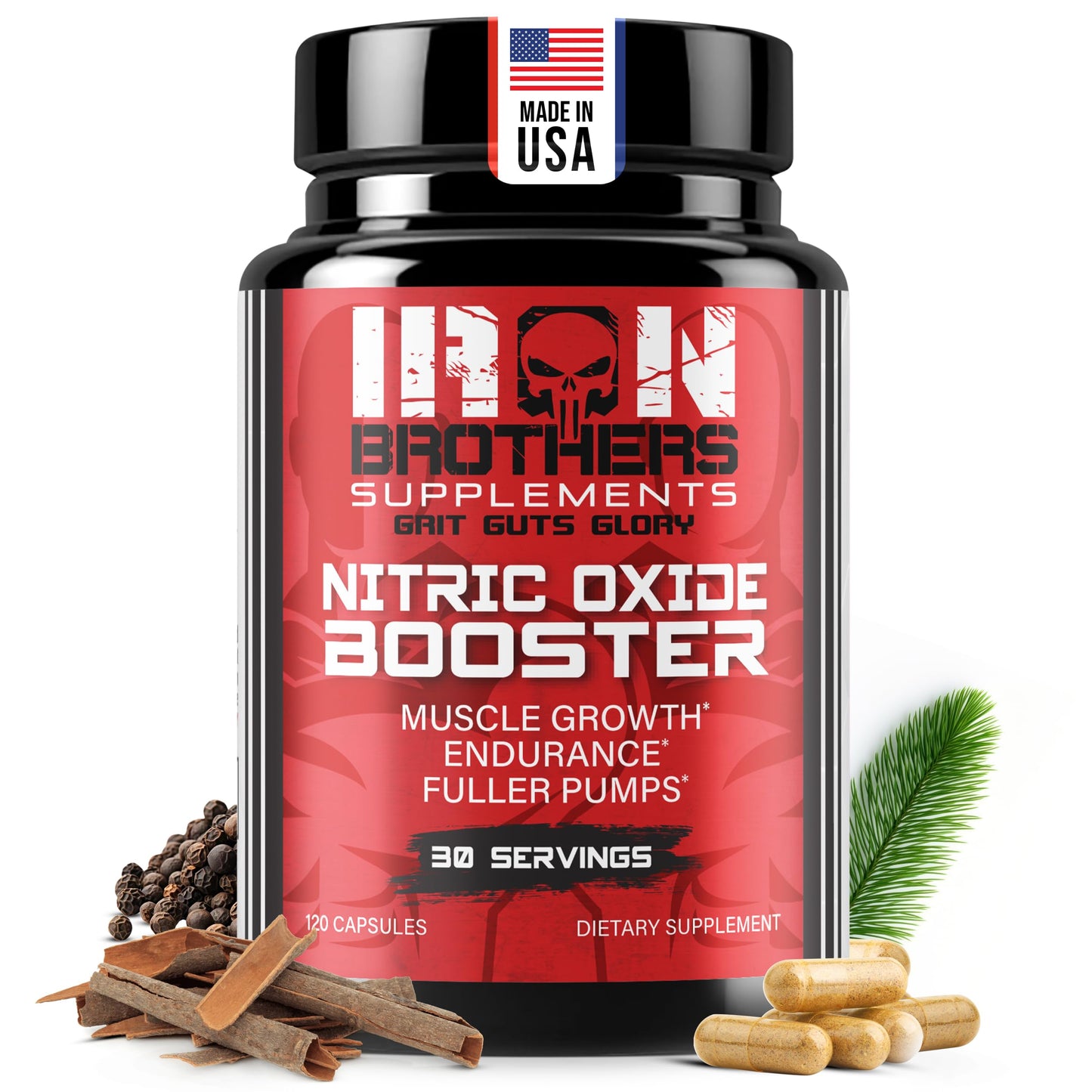 Iron Brothers Supplements Nitric Oxide Supplement 120 Capsules