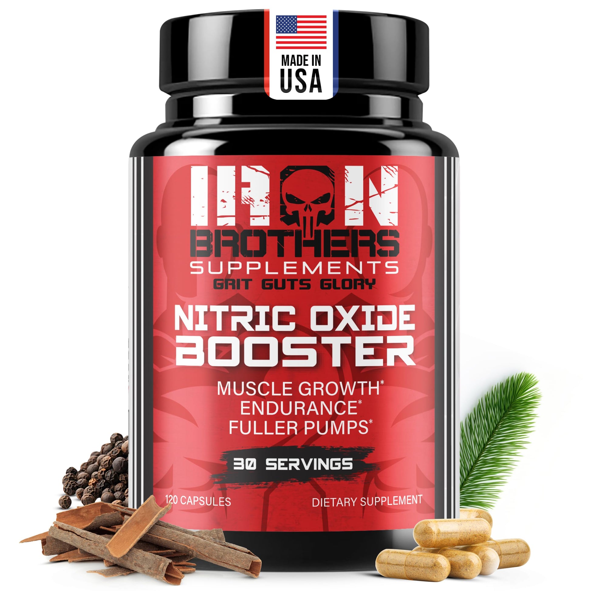 Iron Brothers Supplements Nitric Oxide Supplement 120 Capsules