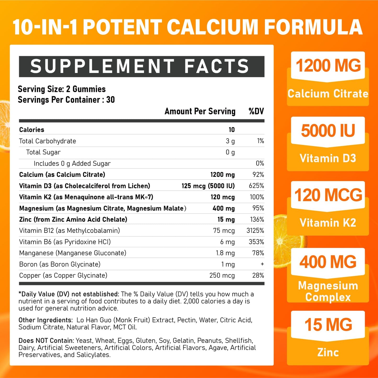 Veyttisy Calcium 1200 mg with Vitamin D3 Gummies, 60 Count