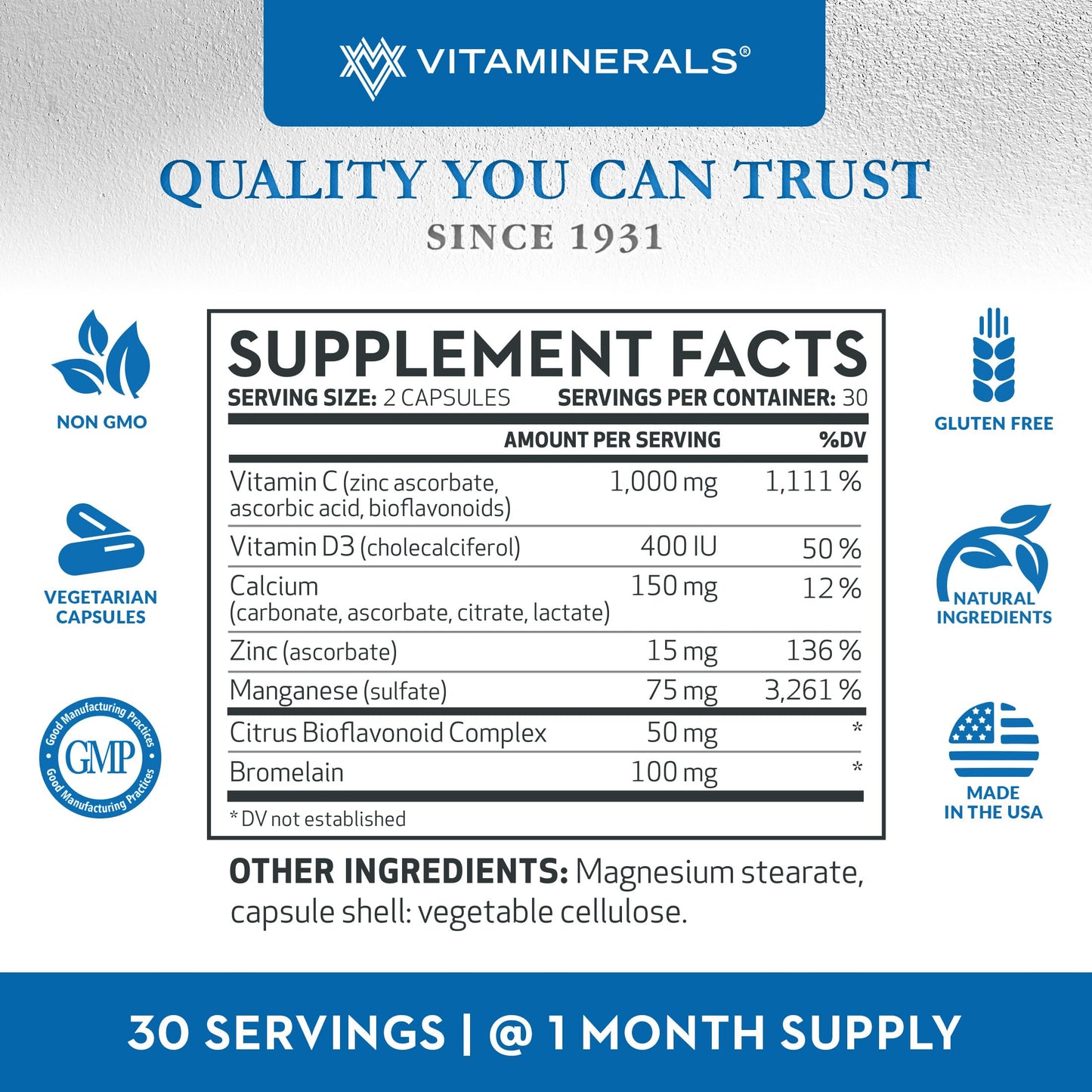 Vitaminerals 117 Distex Spinal Disc Support Bromelain Turmeric Manganese Capsule, 60 Veggie Caps