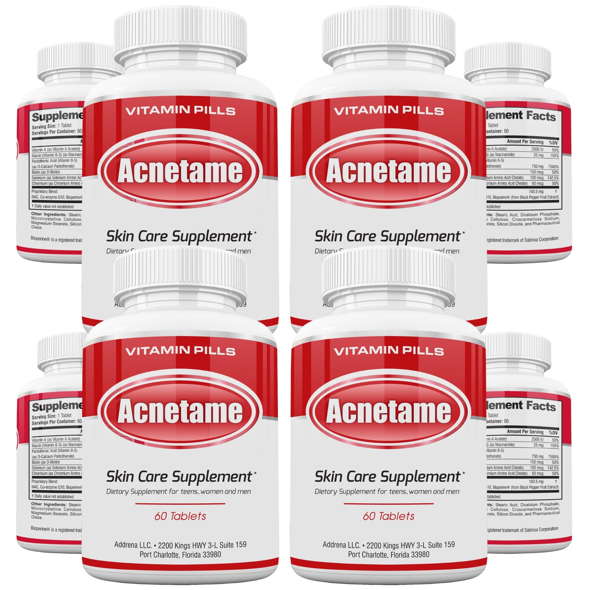 Acnetame Vitamin Supplements for Acne Treatment Tablets, 240