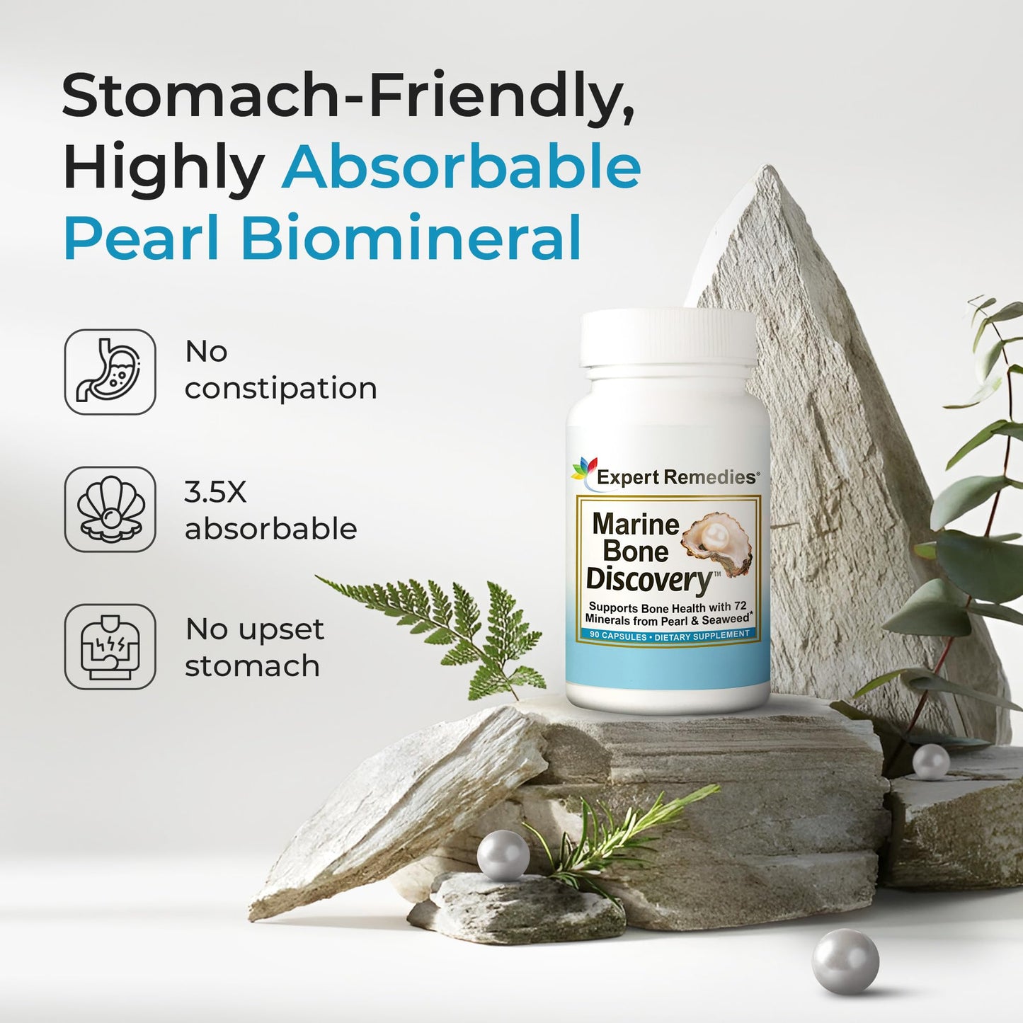 Expert Remedies Marine Calcium Bone Density Supplement Capsule 90 Count