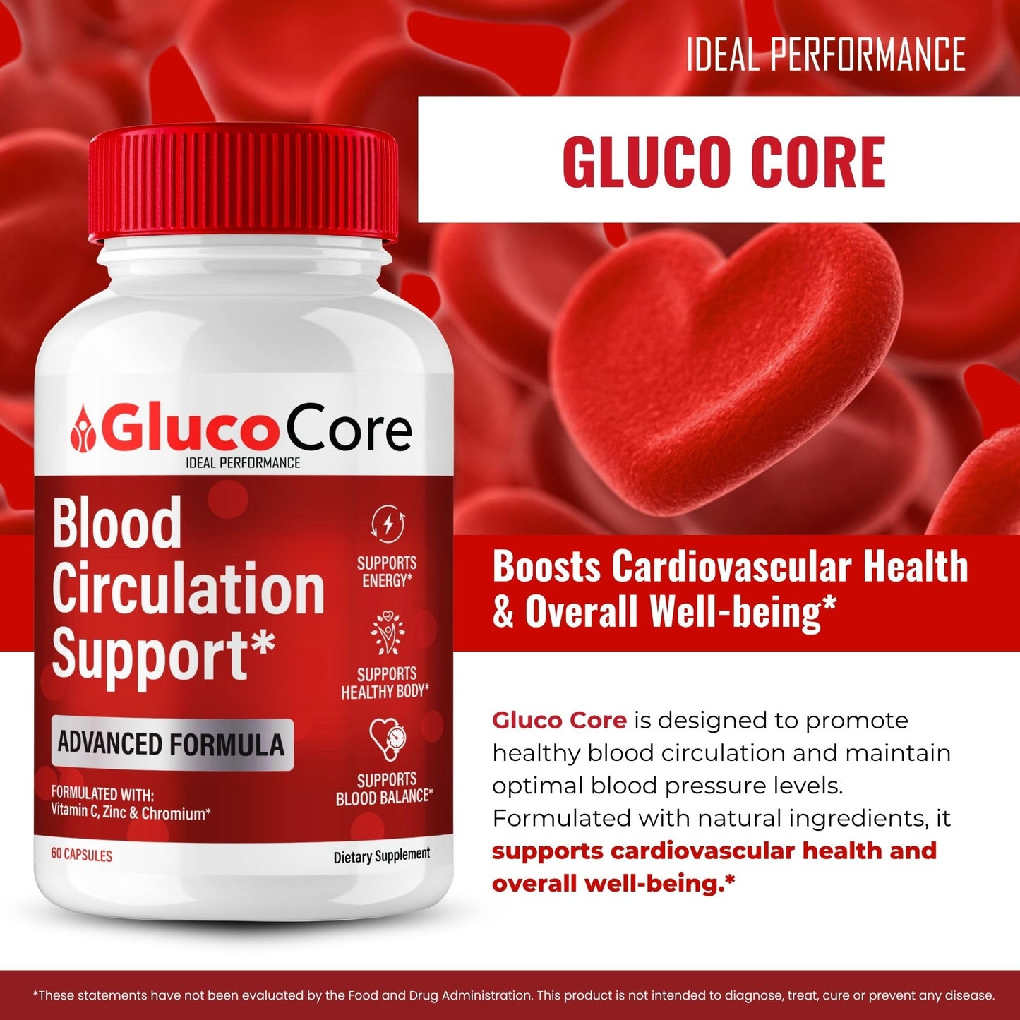 IDEAL PERFORMANCE GlucoCore Blood Support Capsules, 300