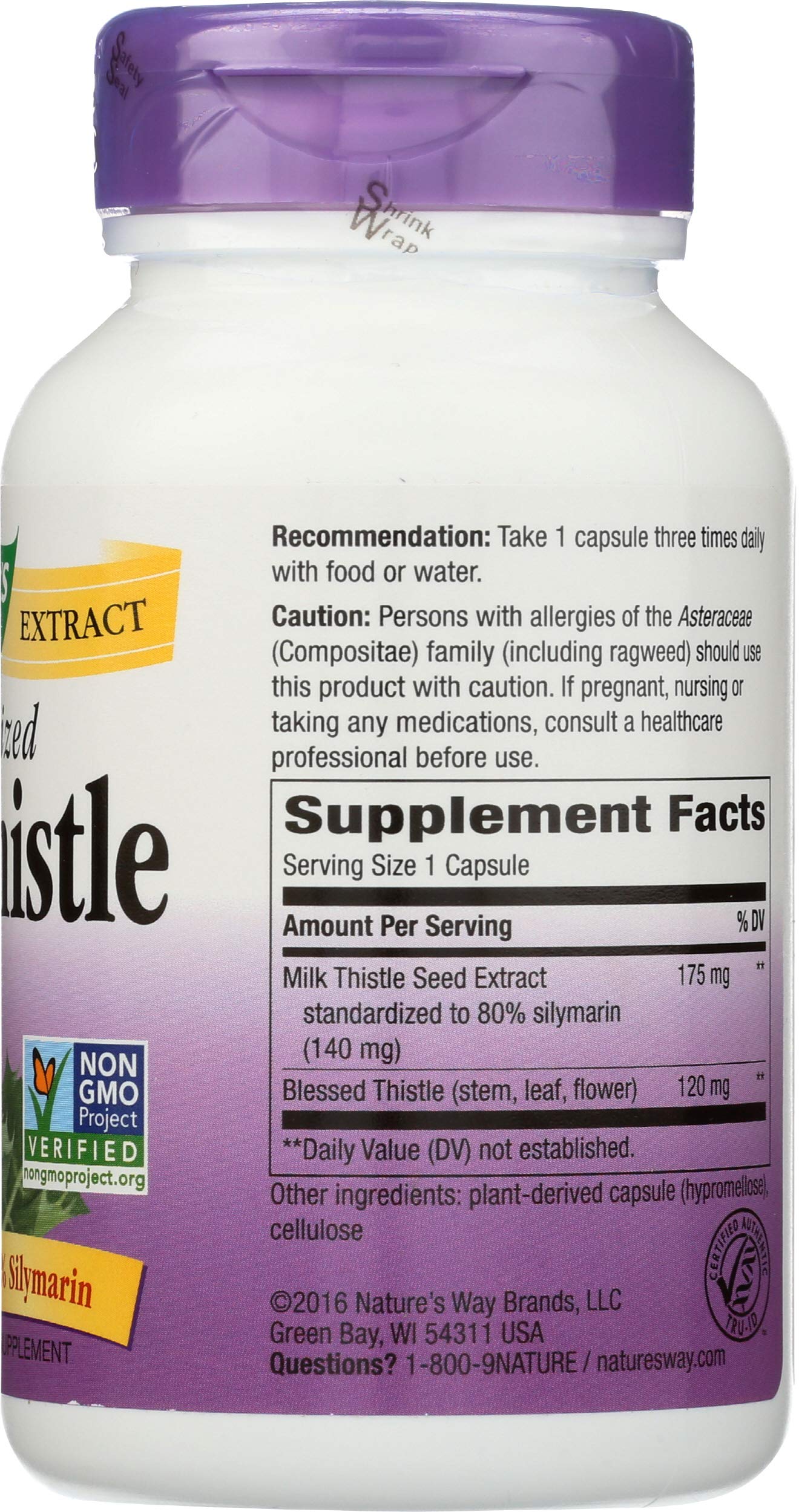 Nature's Way Milk Thistle Standardized Capsule, 120 Count