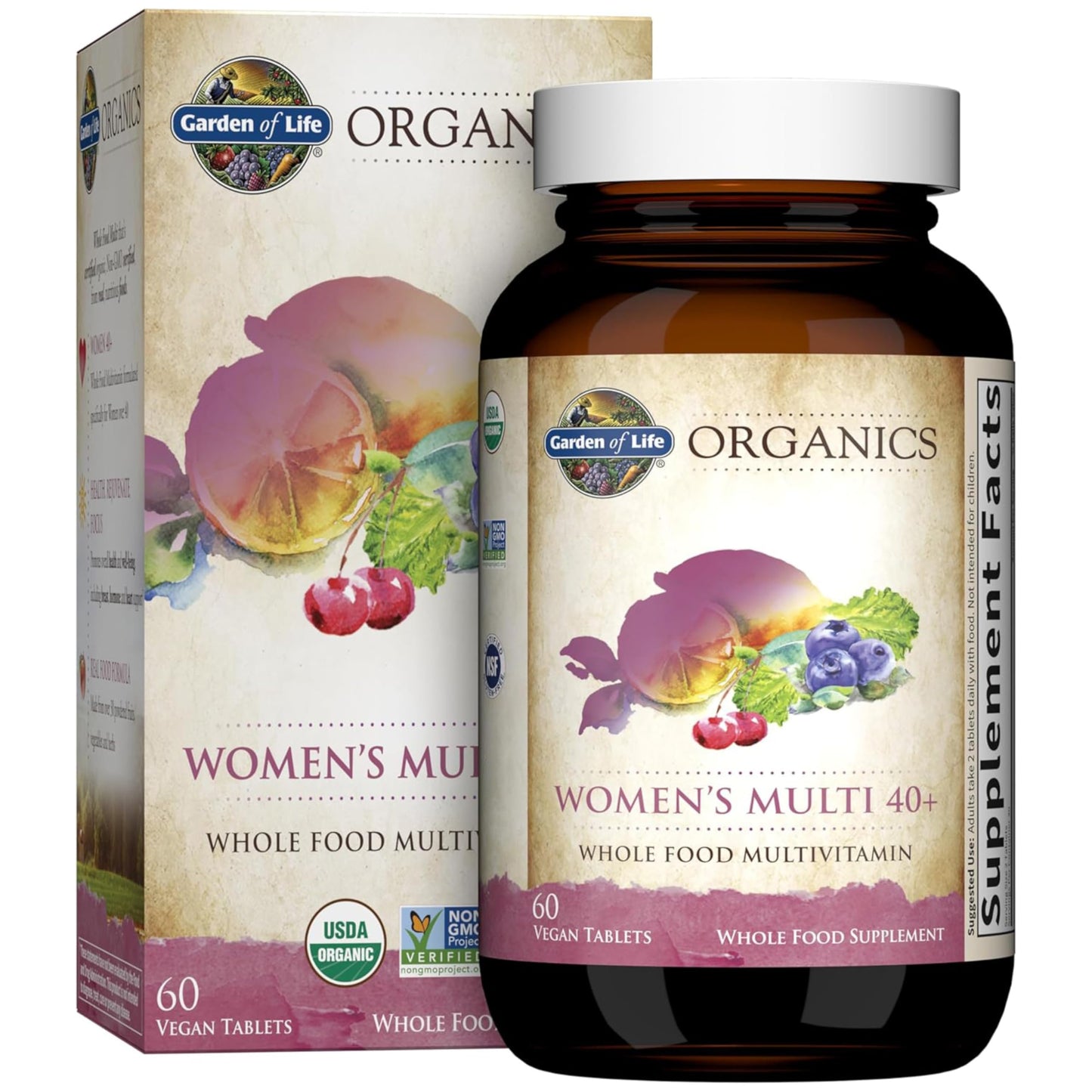 Garden of Life Organics Vitamins for Women 40+ Tablets, 60