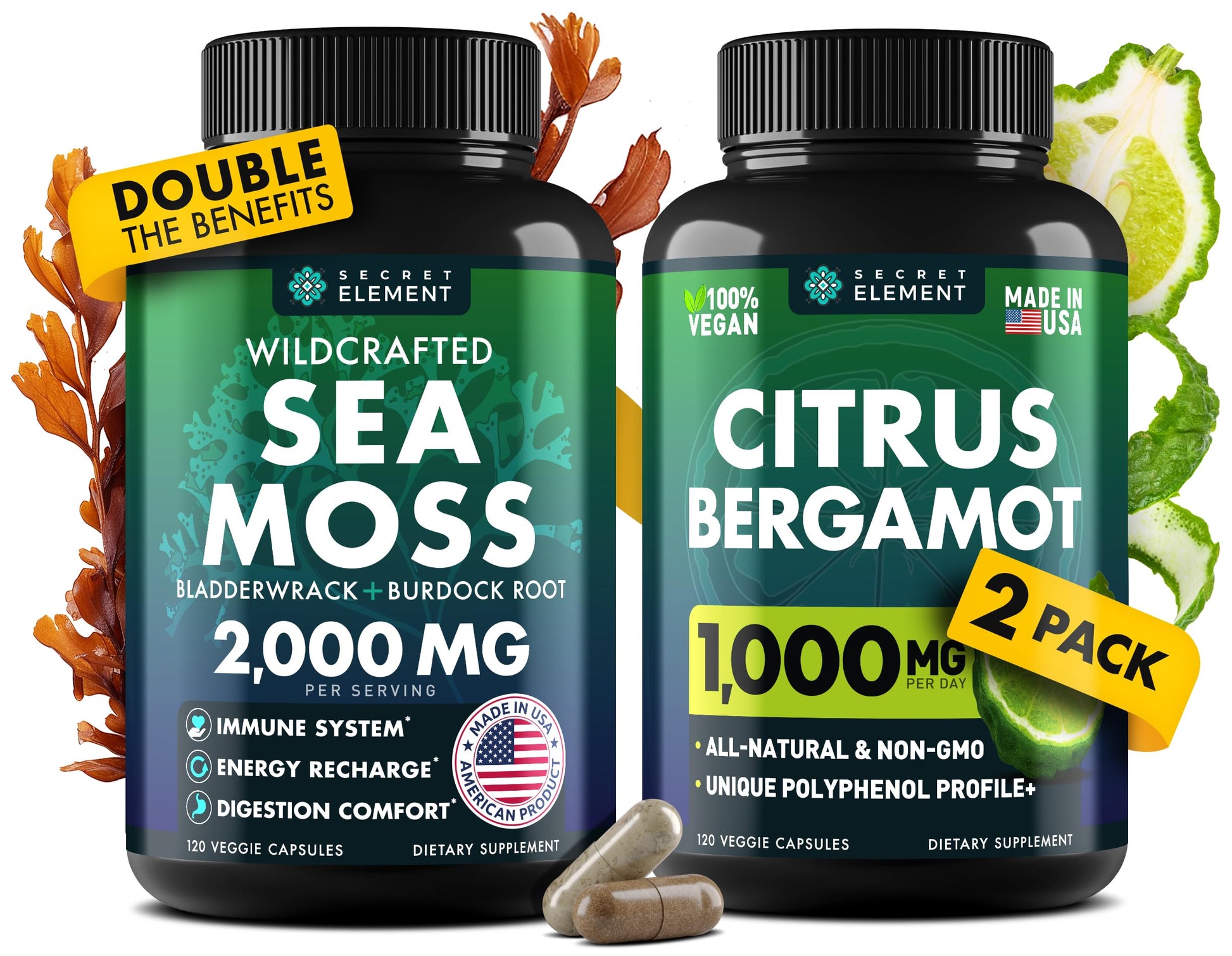 Secret Element Citrus Bergamot & Sea Moss 240 Capsules