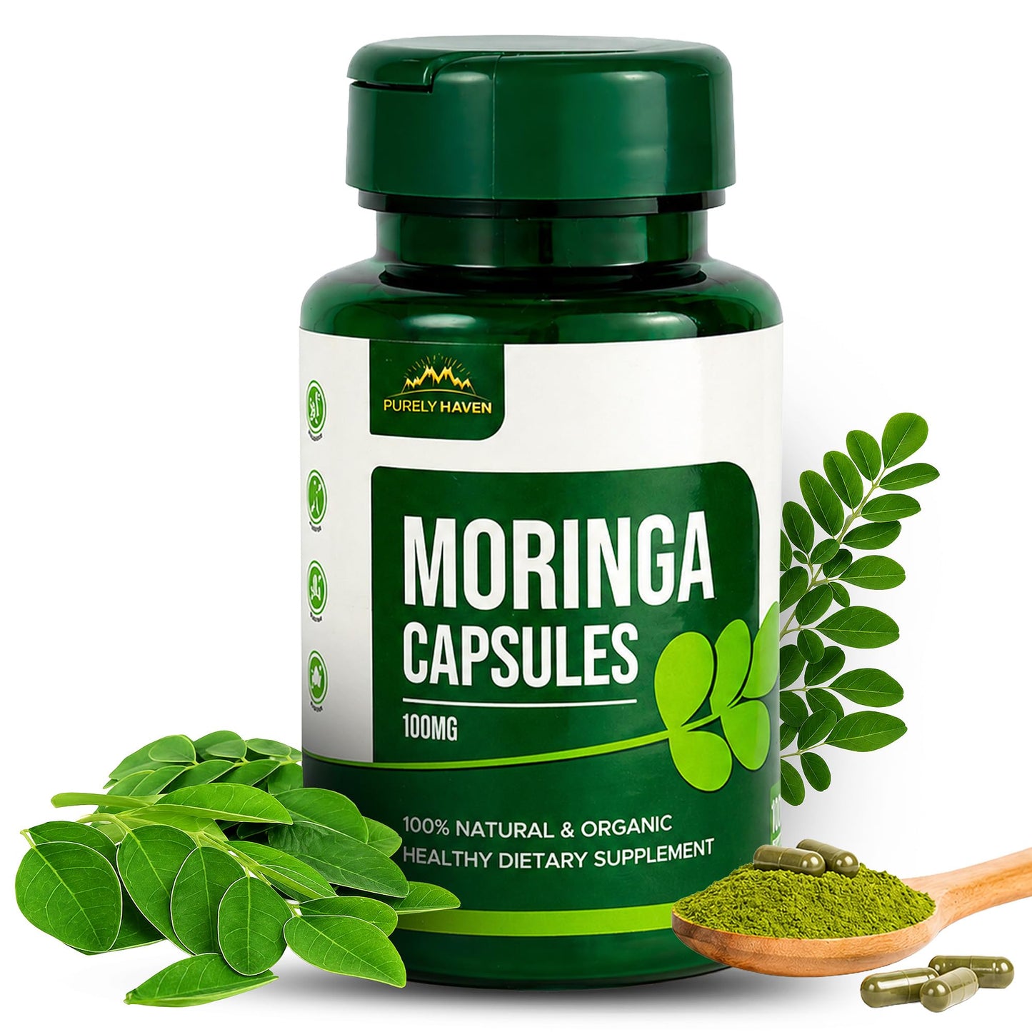 RAFFINO Moringa Organic Capsules, 60 Capsules