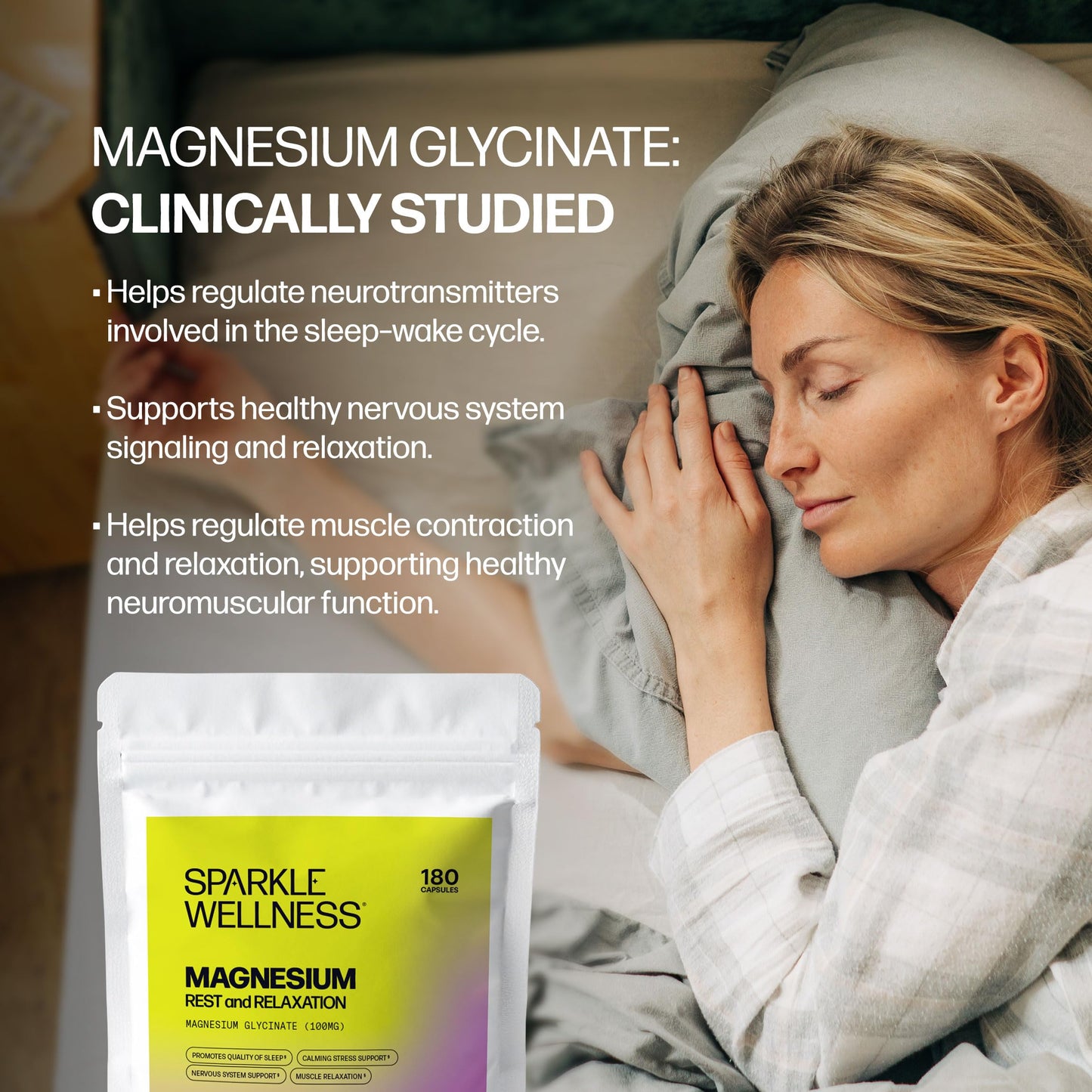Sparkle Wellness Magnesium Glycinate Capsules, 180 Count
