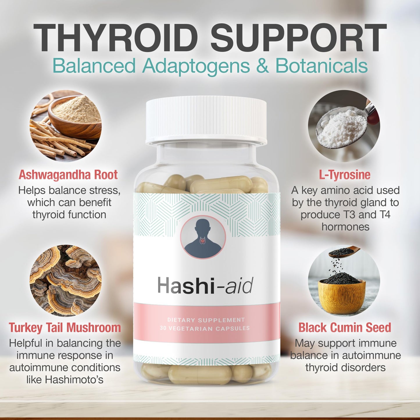 IBDassist Hashi Aid Thyroid Support Capsule, 30 Capsules