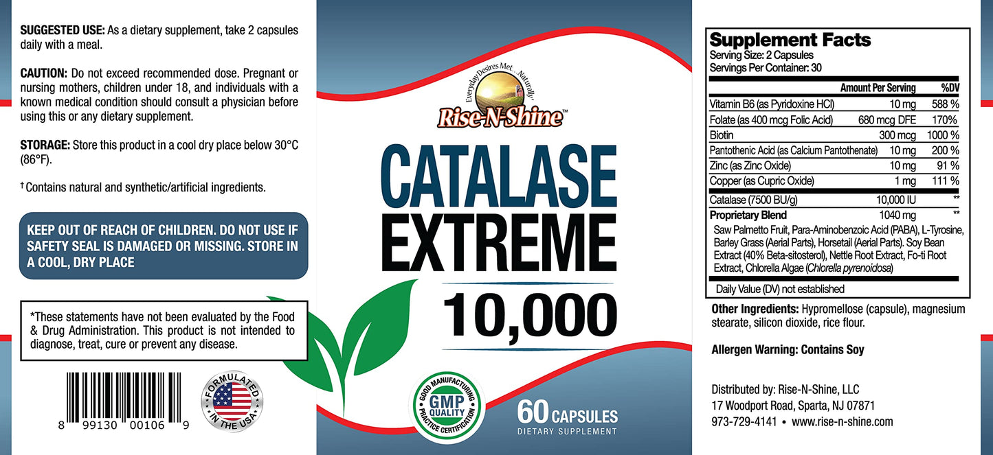 CATALASE EXTREME 10,000 Catalase Hair Supplement Capsule 60 Count