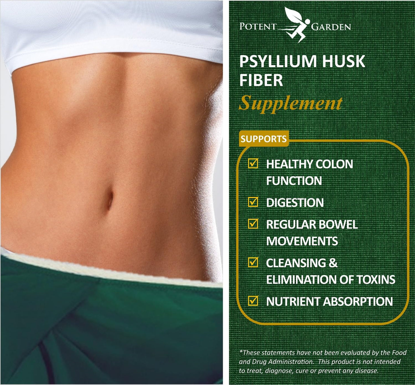 Potent Garden Psyllium Husk Capsules, 240 Capsules