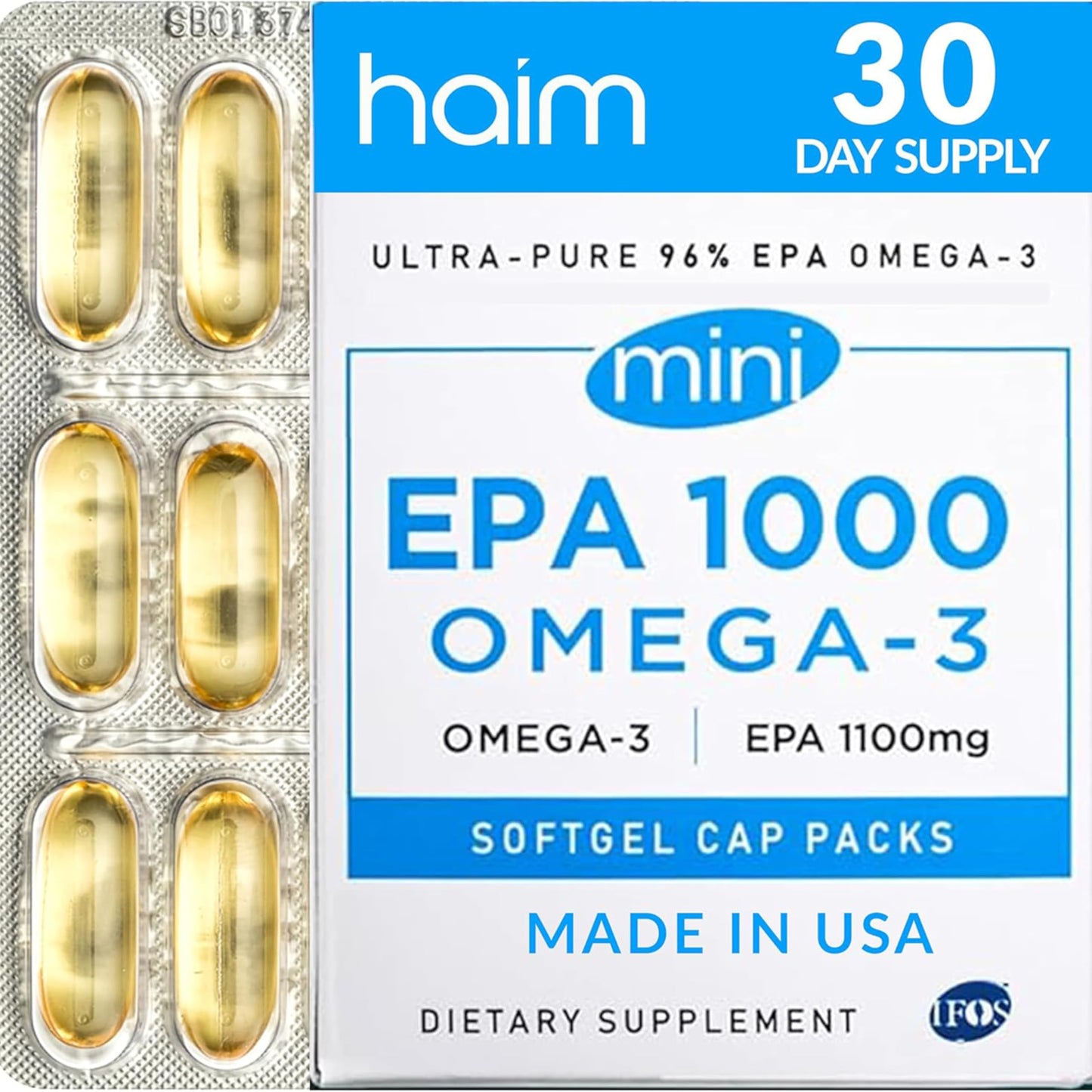 HAIM EPA1000 MINI Pure EPA Fish Oil Supplement 60 Softgels