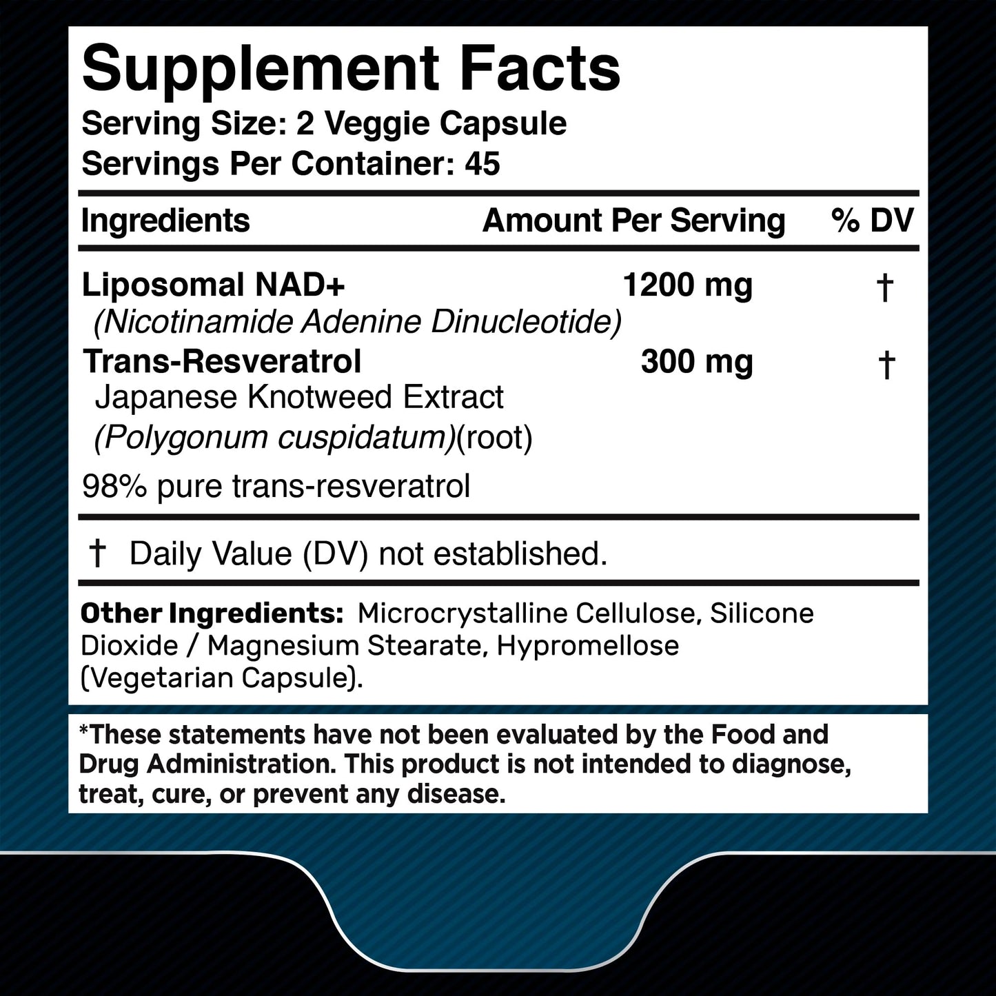 WELLNESS LABSRX Liposomal NAD Supplement, 1500mg - NAD Resveratrol Supplement for Women and Men, NAD+ Support Cellular Health, Energy & Anti Aging, 180 Capsules