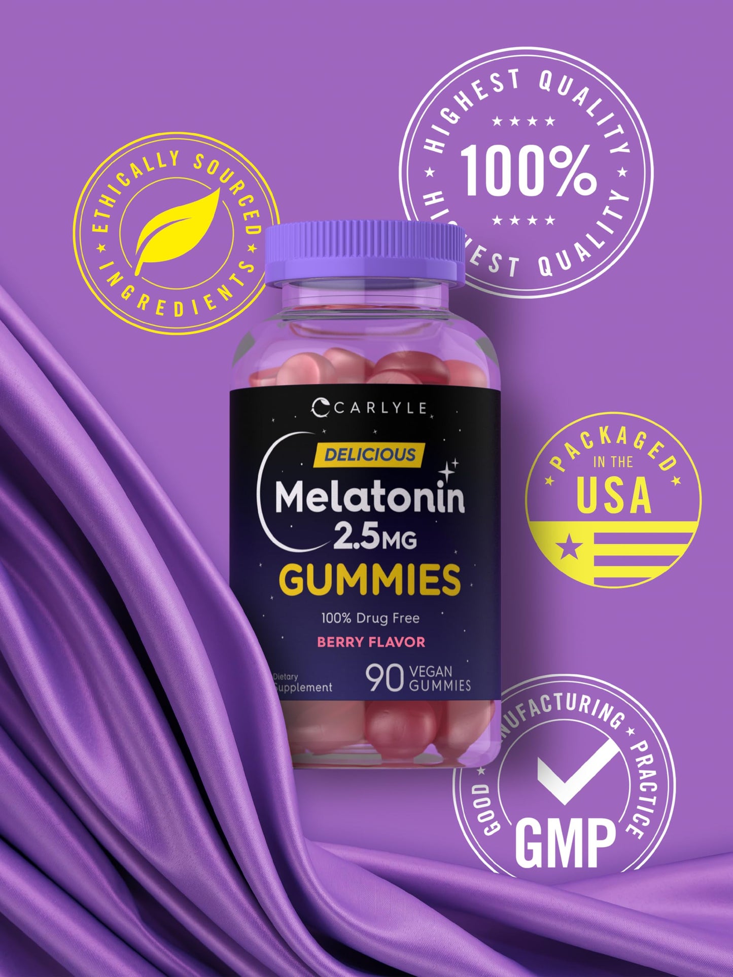 Carlyle Melatonin 2.5 mg Gummies, 90 Count
