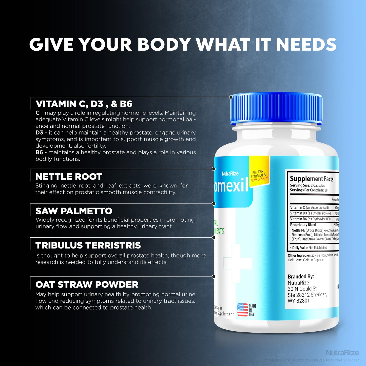 NutraRize Uromexil Capsules 120 Capsules