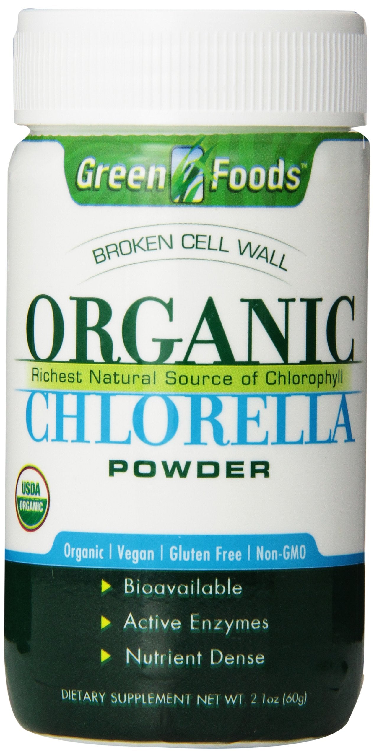 Green Foods Organic Chlorella Powder, 2.1 Ounce