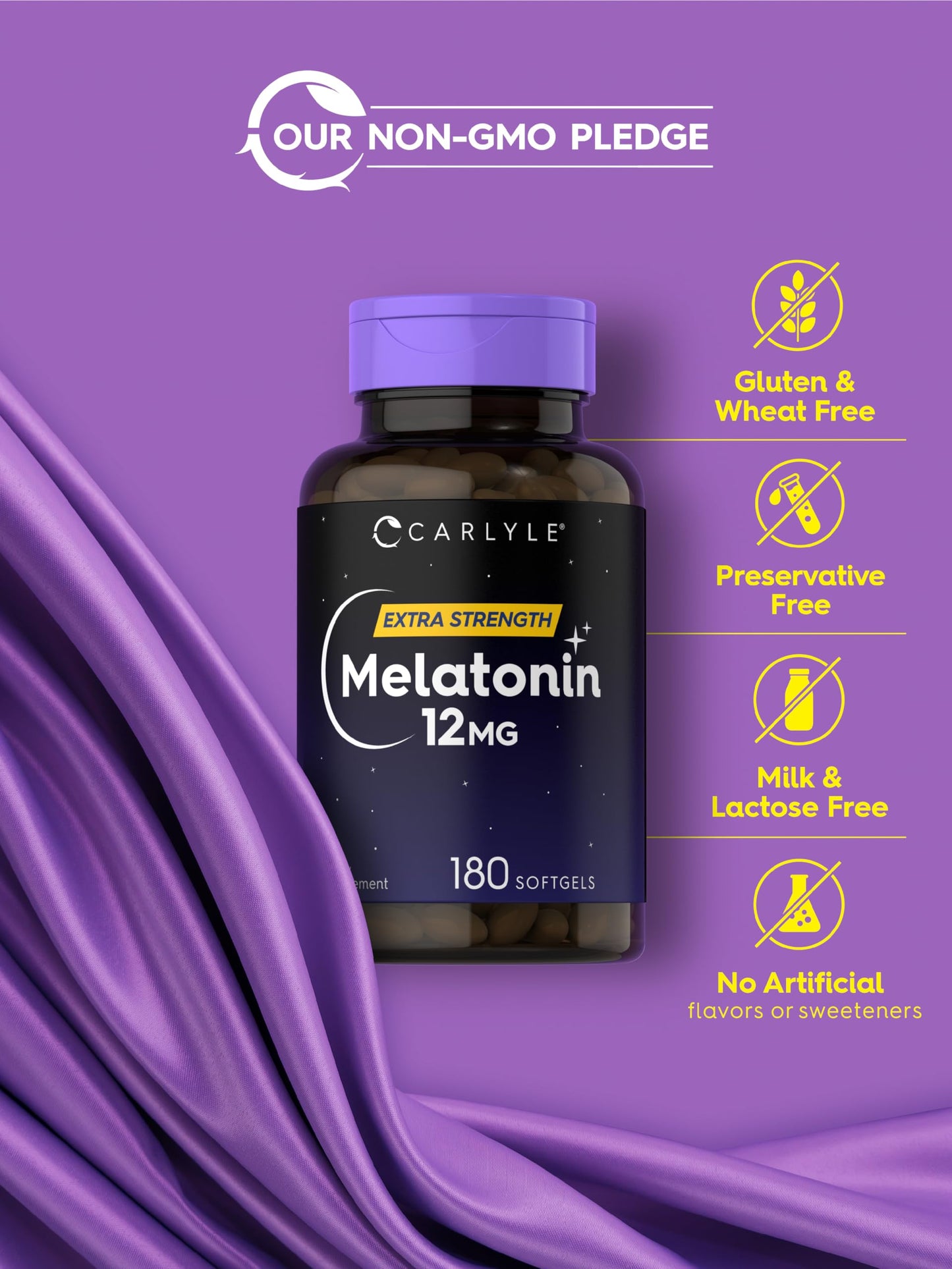 Carlyle Melatonin 12 mg Softgel Capsules, 180 Count