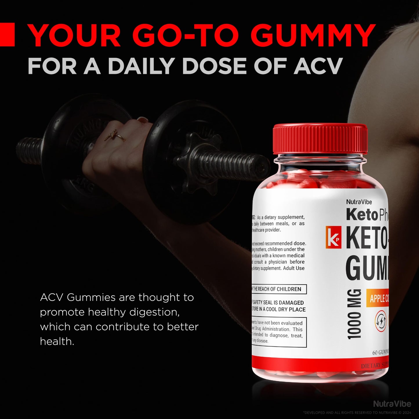 NutraVibe KetoPhoria Keto+ACV Gummies for Weight Loss Gummies, 120 Gummies