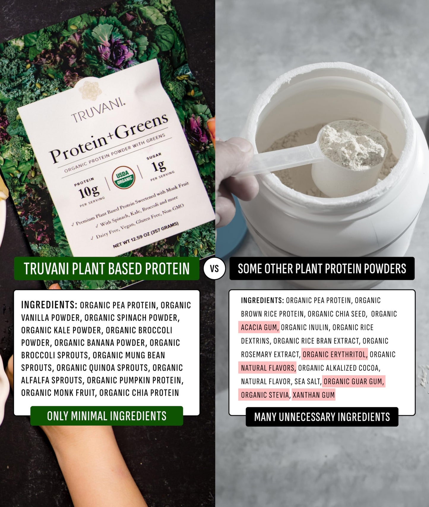 Truvani Protein + Greens Powder, 20 Servings