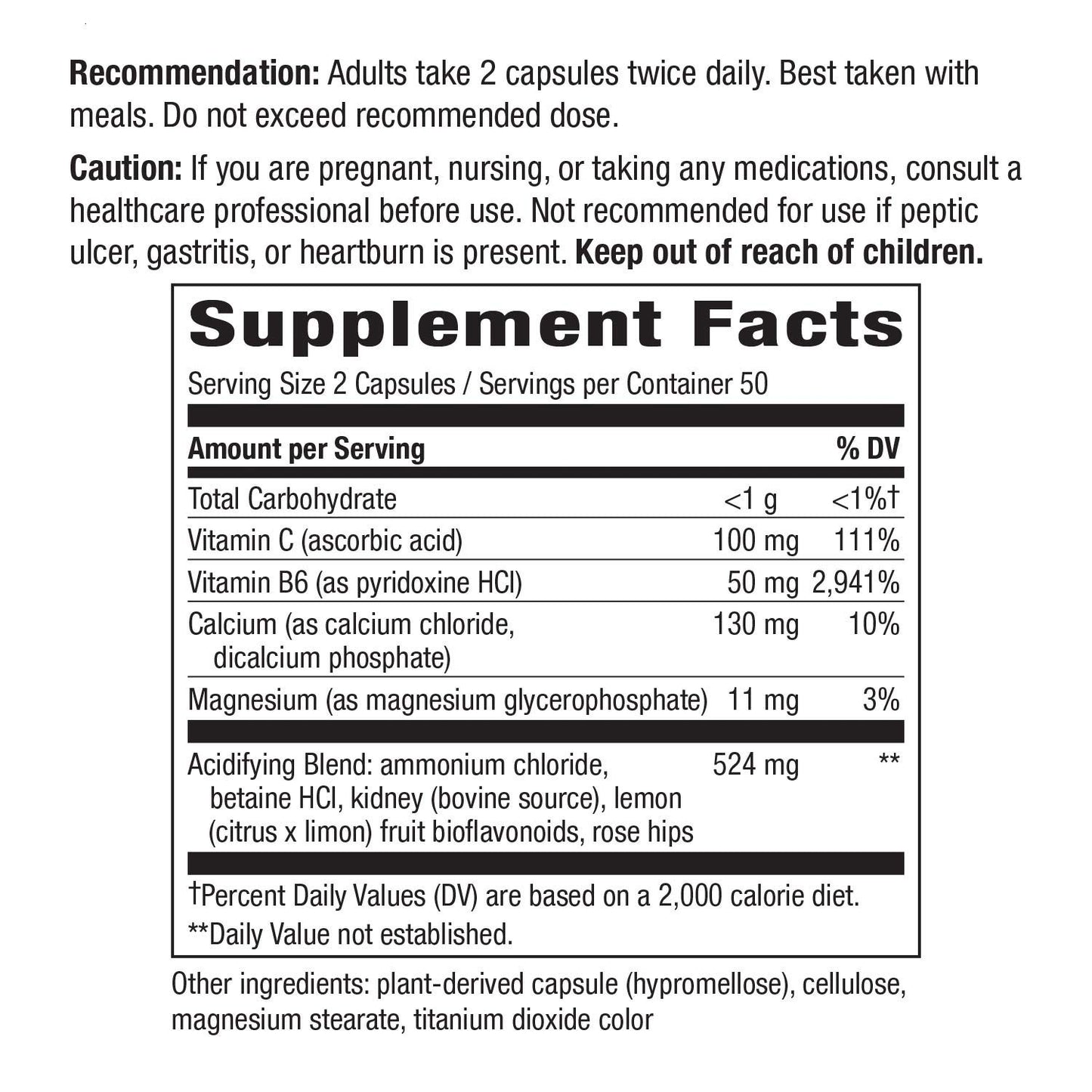 Enzymatic Therapy Acid-A-Cal Formula Capsules 200
