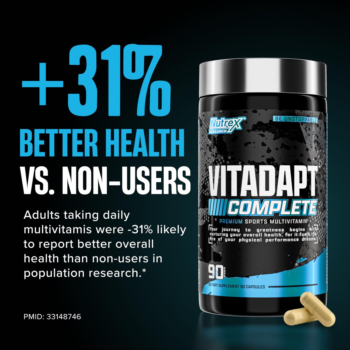 Nutrex Research Vitadapt Complete Sports Multivitamin for Men Tablet, 90 Count