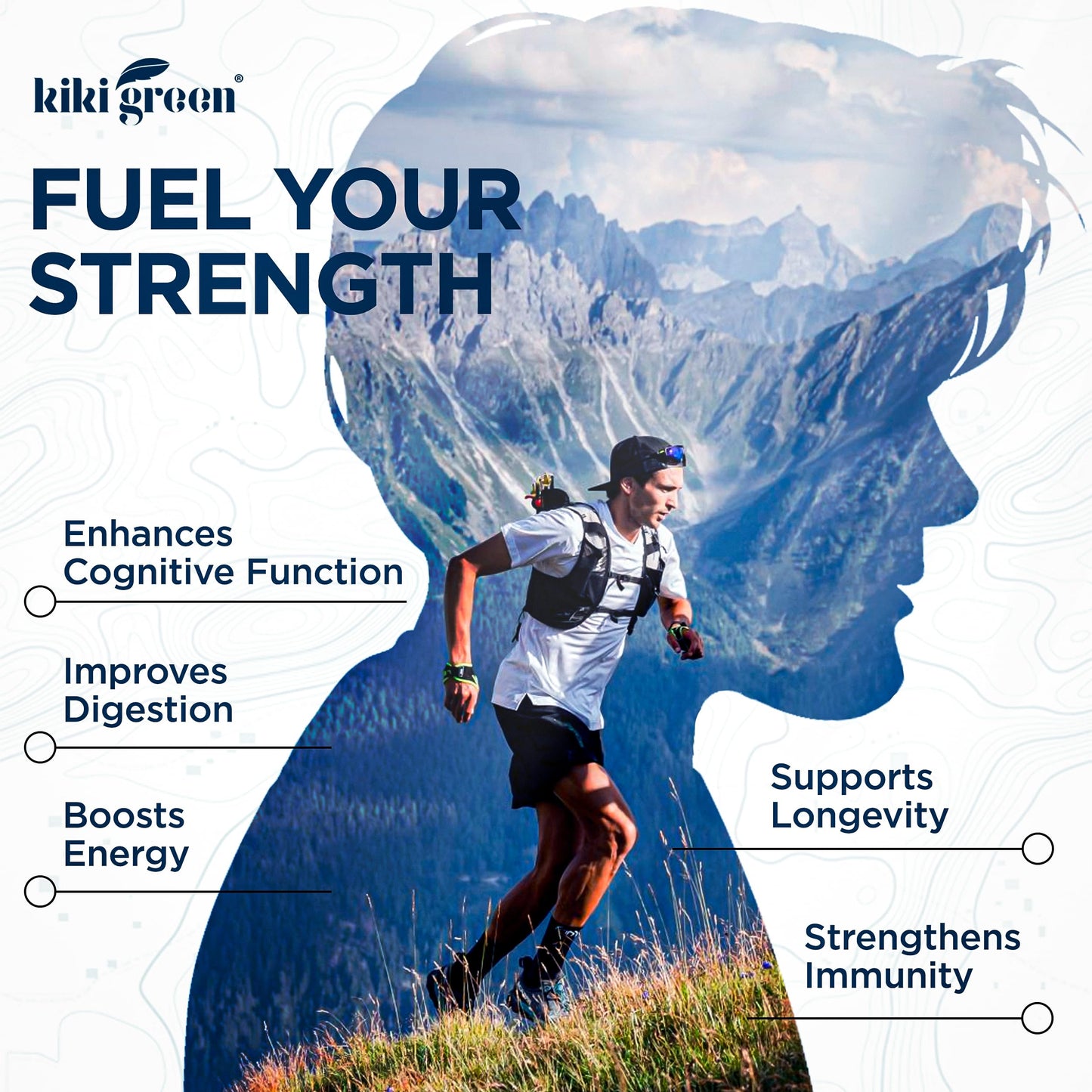 KIKI Green Shilajit Gummies 1000 mg Pure Himalayan Shilajit with Cordyceps Extract, 60 Gummies
