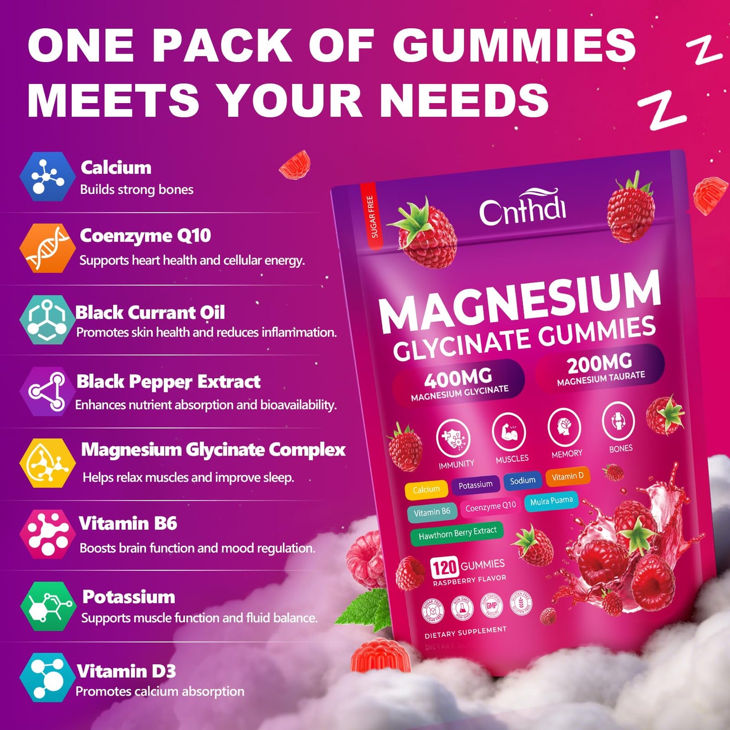 Xytora Magnesium Glycinate 600mg Gummies, 120-Count