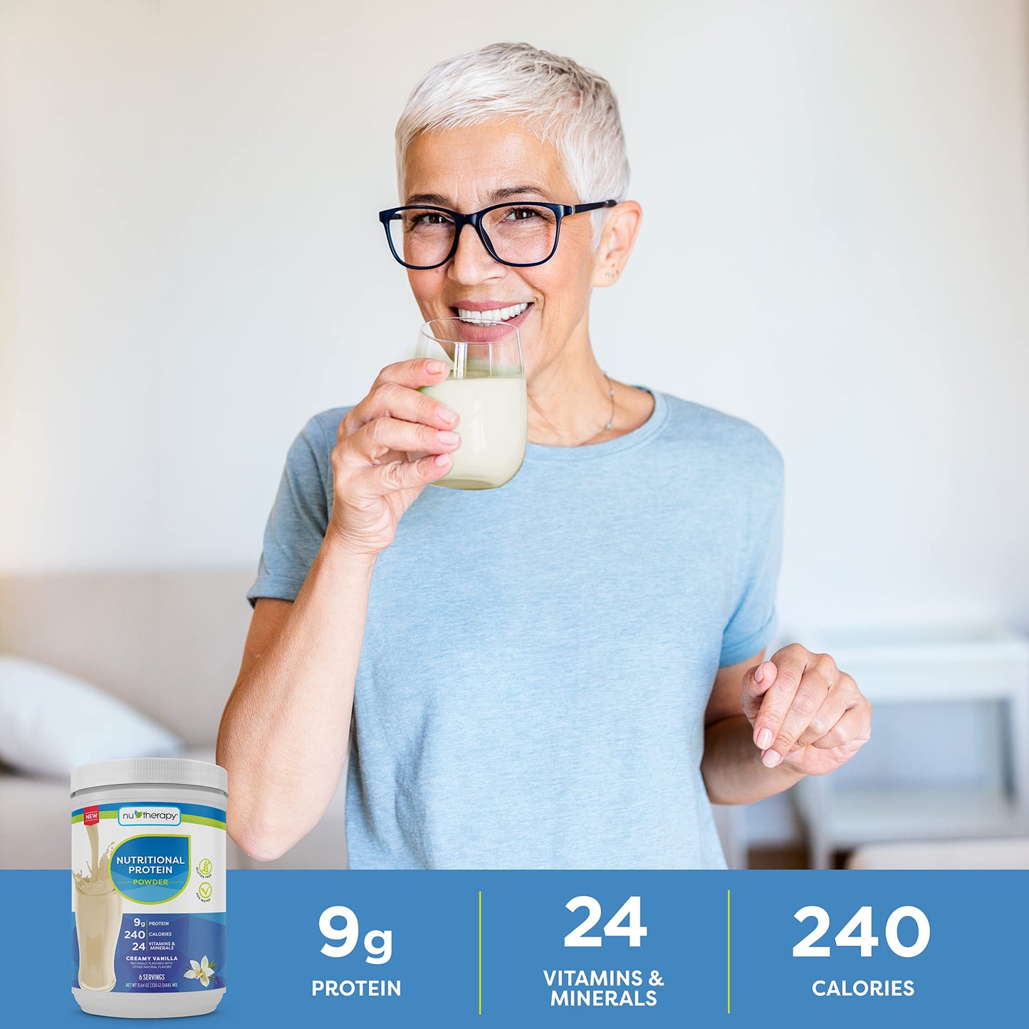 Nu-Therapy Nutritional Protein Powder for Adults - 23.2 Ounces