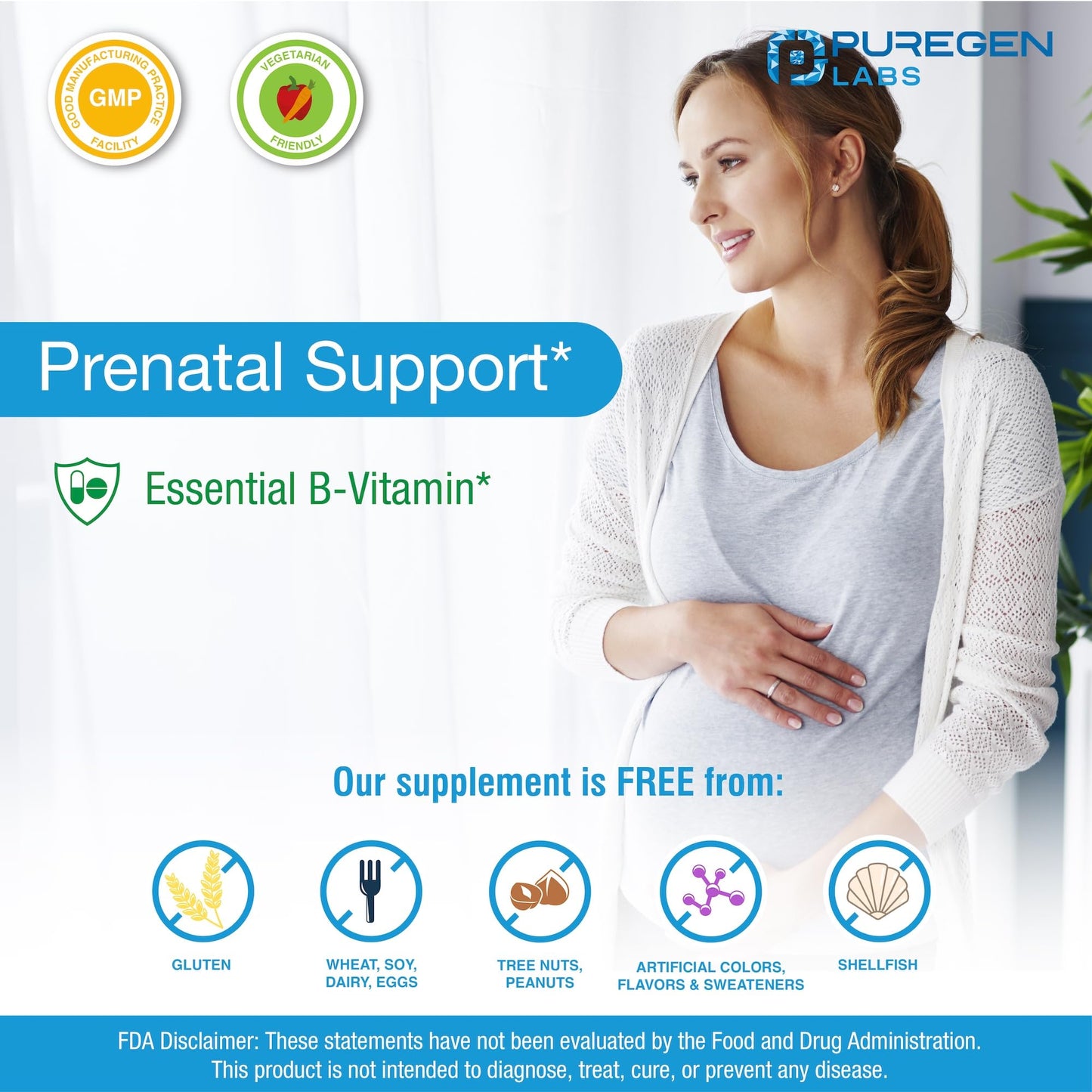 P Puregen Labs Folic Acid 1000 mcg Tablets 1000 Tablets