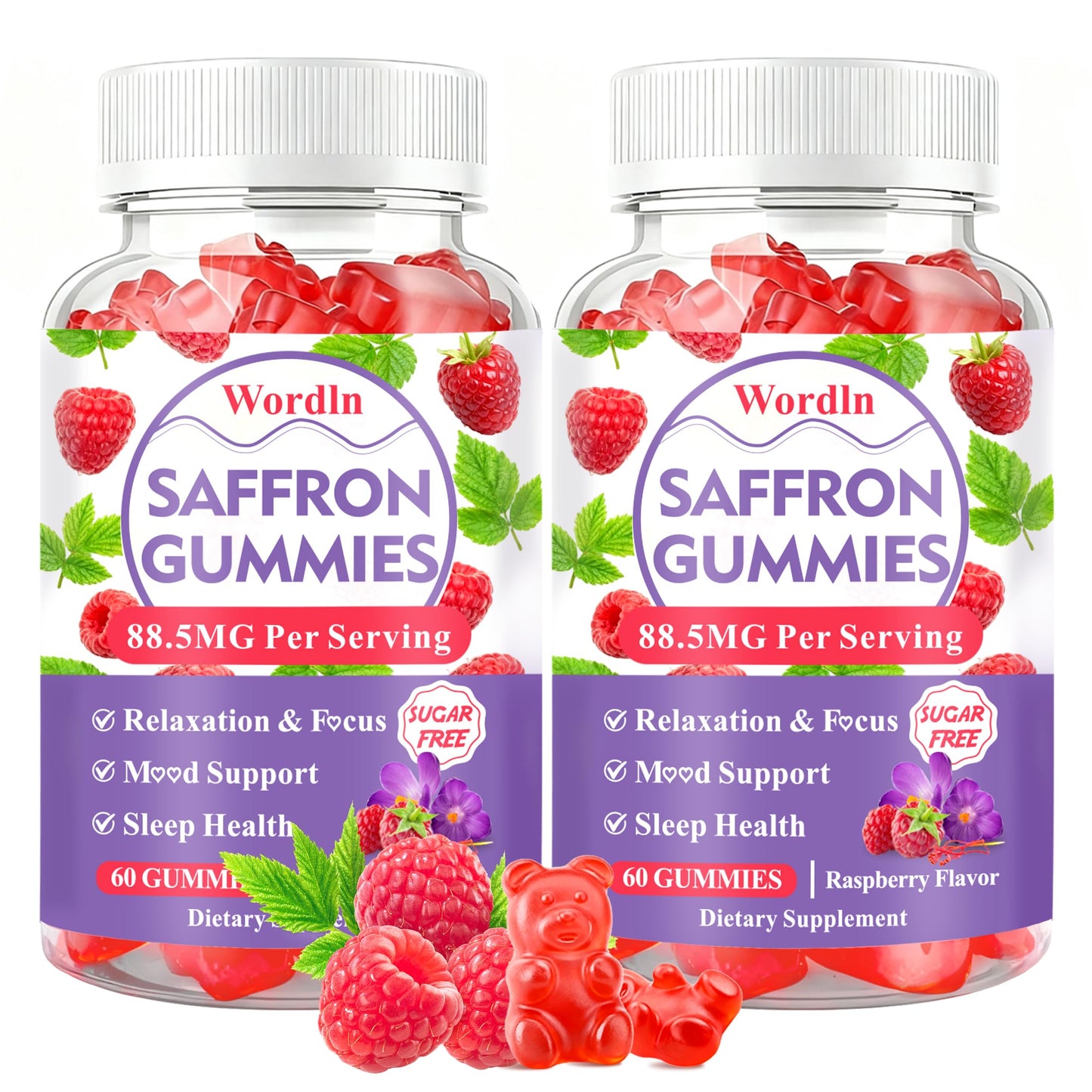 Wordln Saffron Gummies for Adults & Kids 120 Gummies