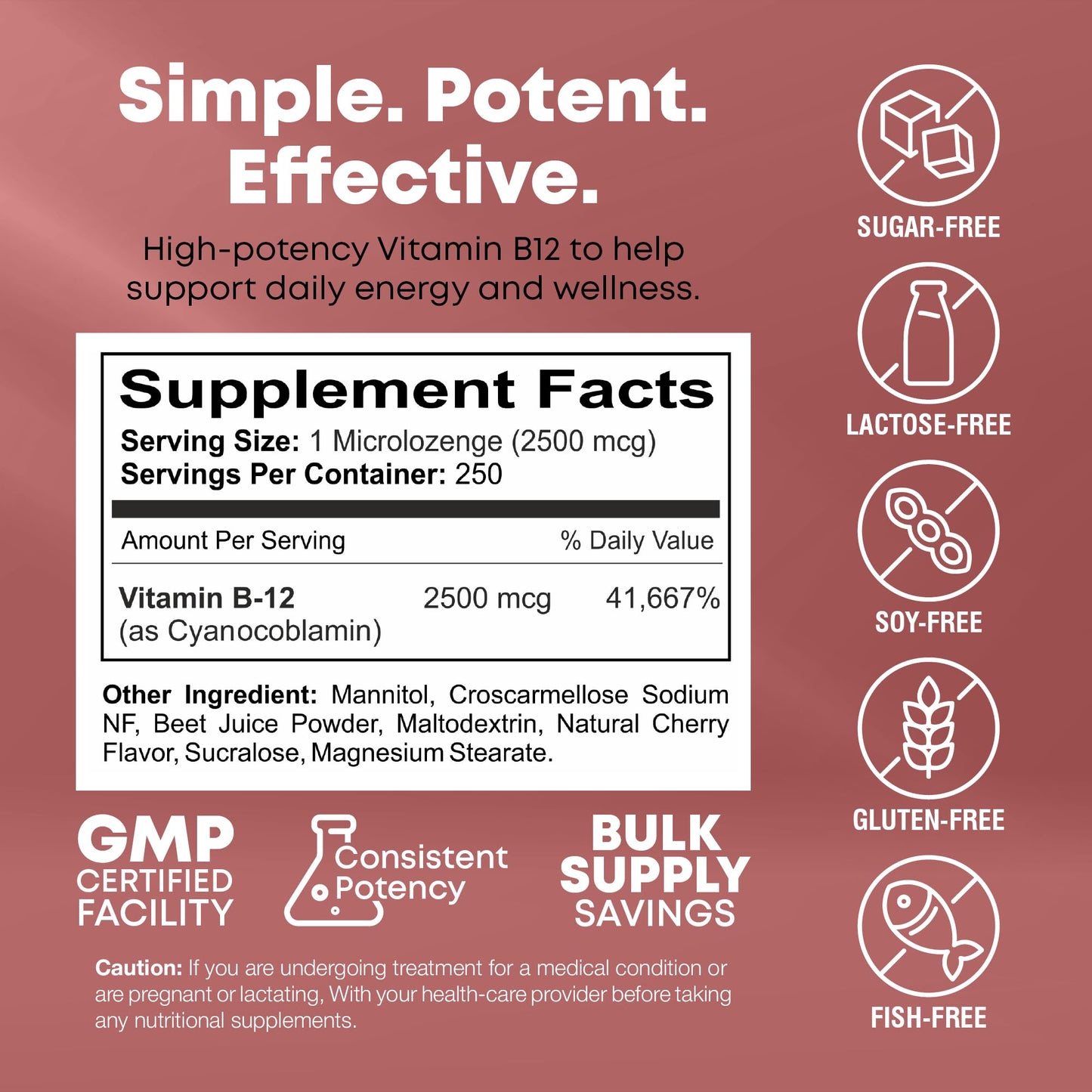 NutraBulk Vitamin B12 2500 mcg Capsule 1 Count
