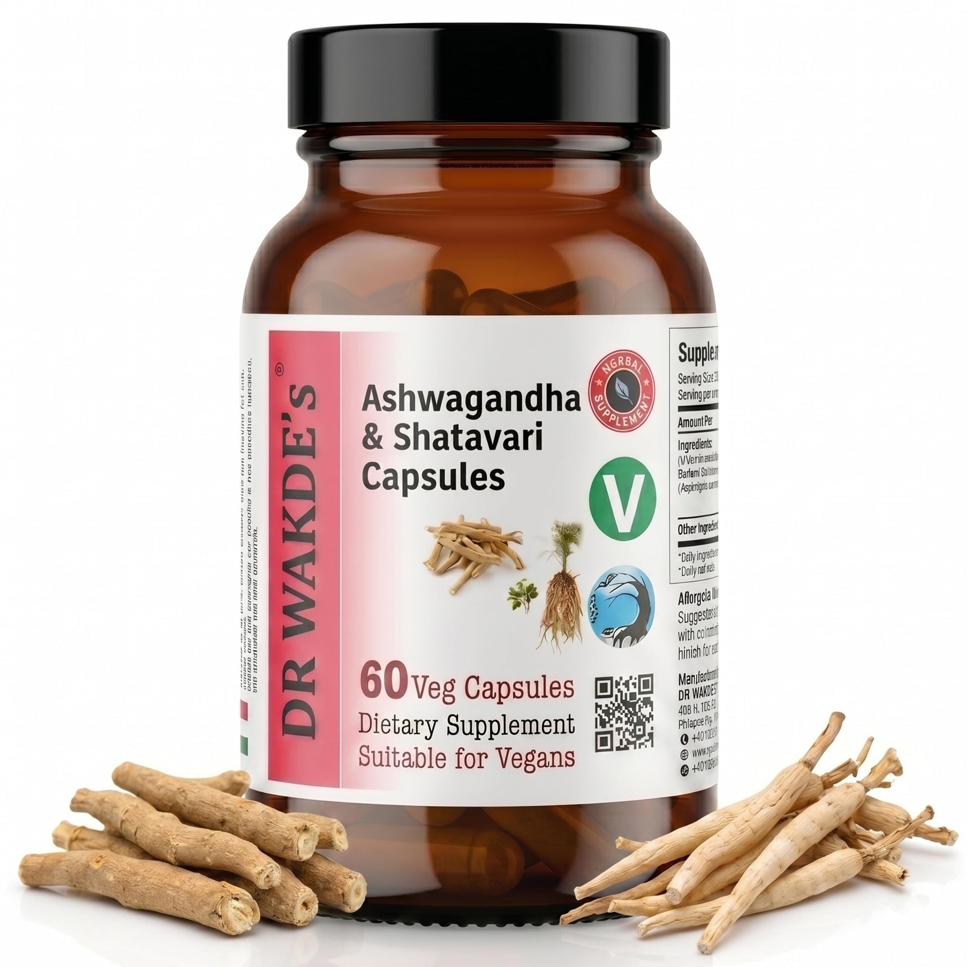 DR WAKDE's Ashwagandha & Shatavari Capsules, 60 Veg Caps